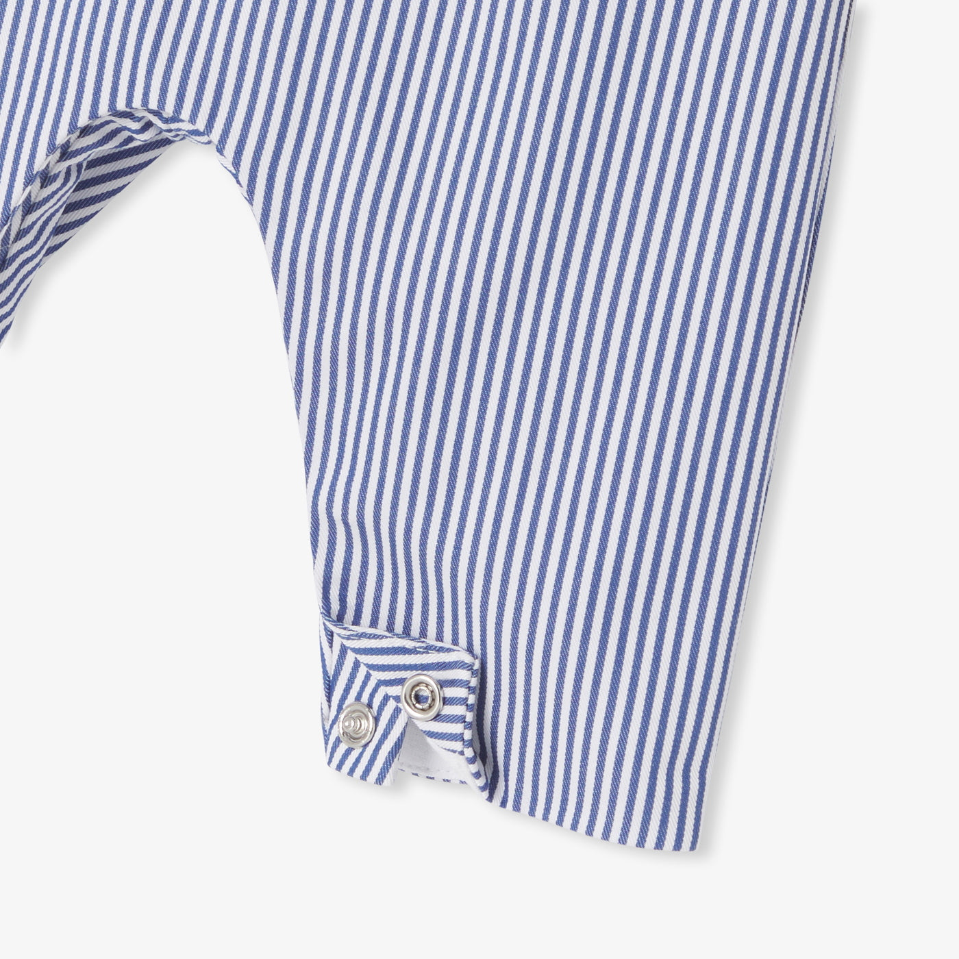 Baby boy overalls in striped twill