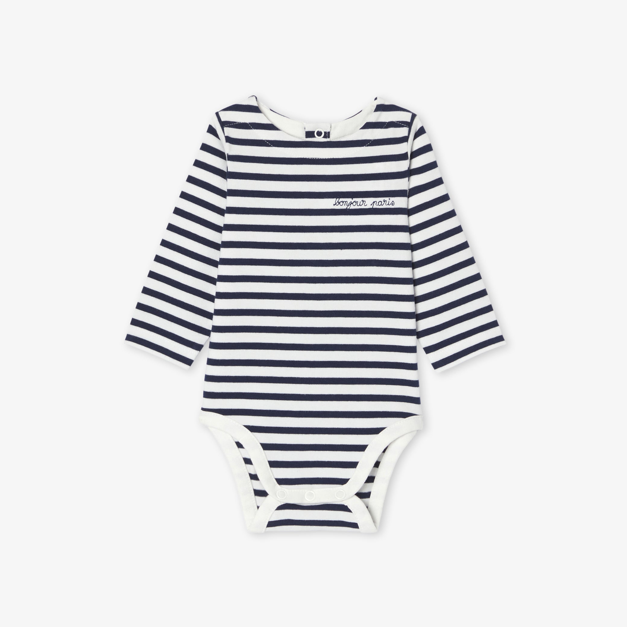 Baby bodysuit in striped jersey