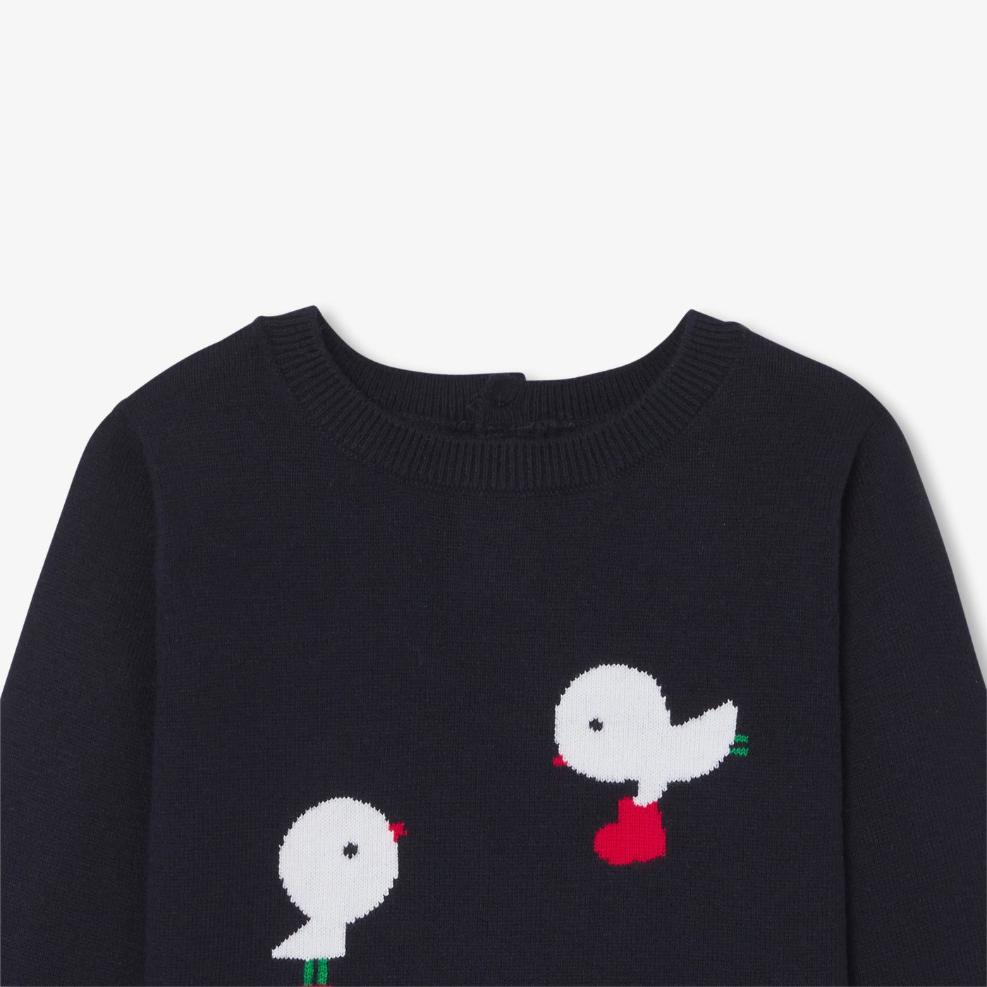 Baby girl jumper in cotton and wool