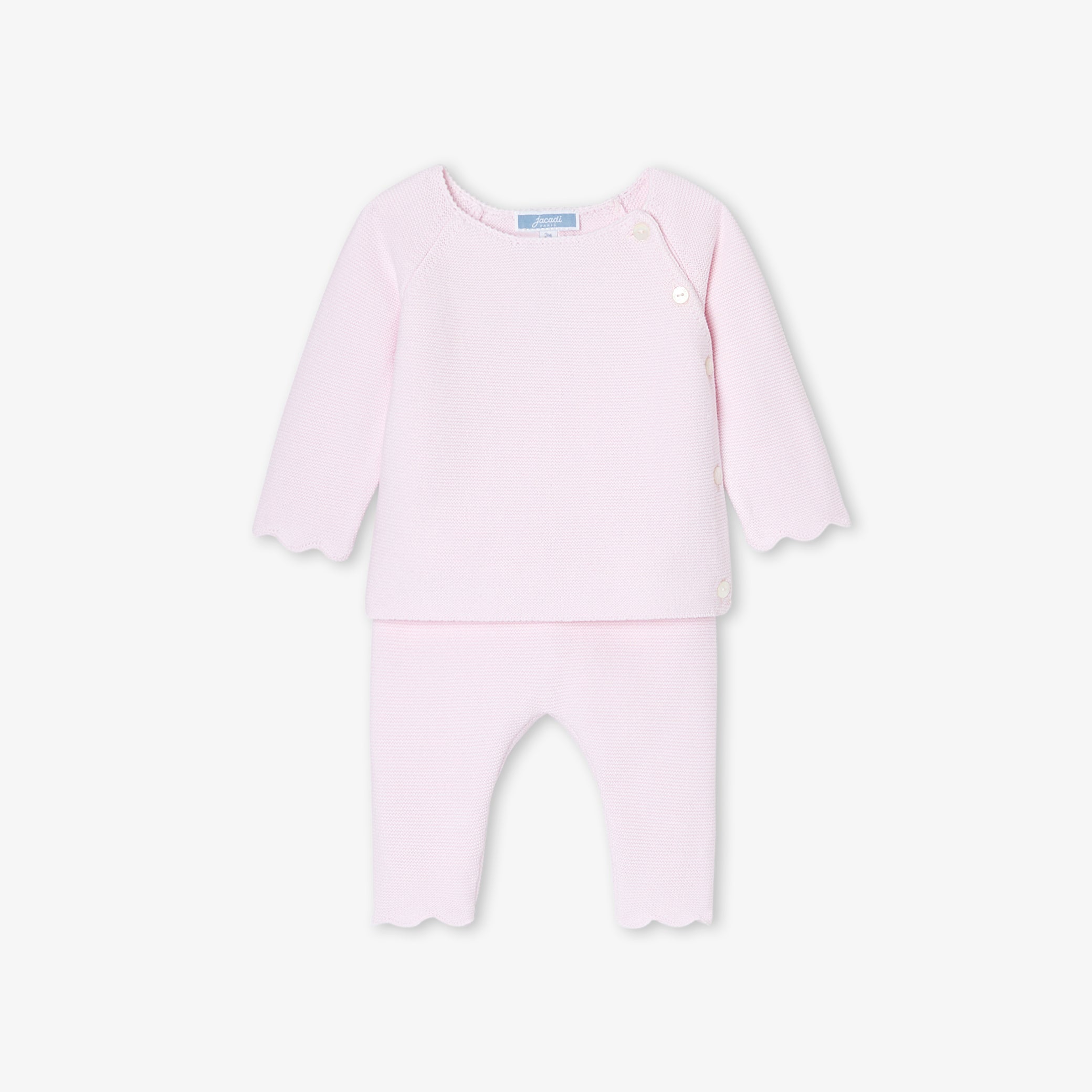 Baby girl set in garter stitch