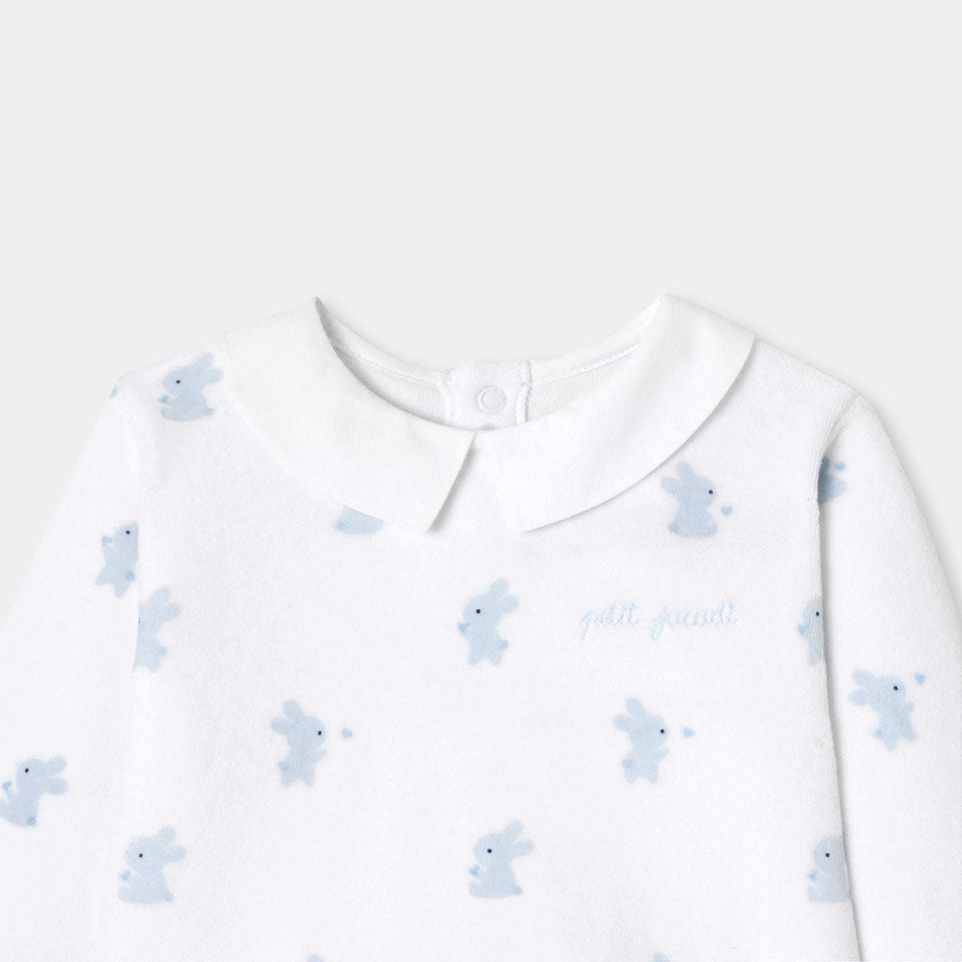 Baby boy velvet pyjamas with bunny motif