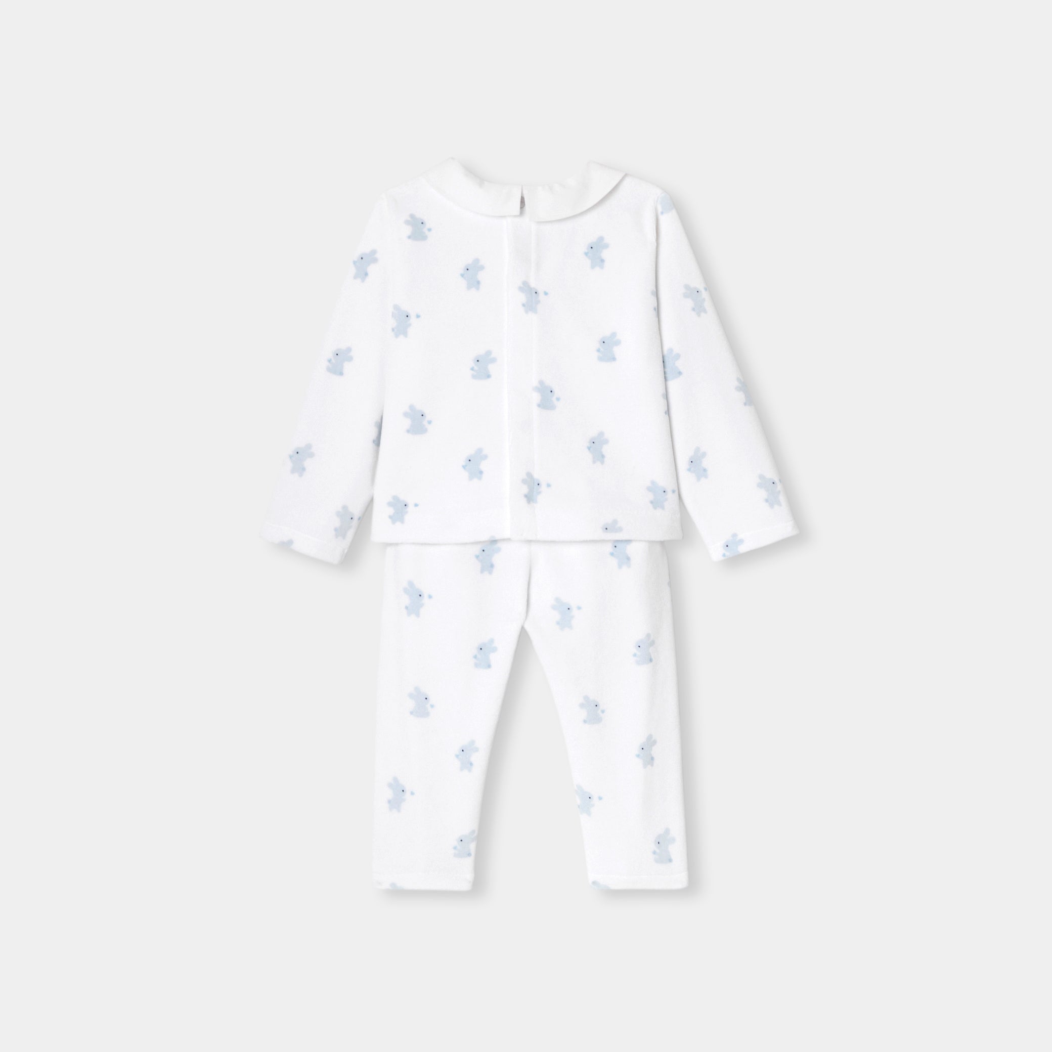 Baby boy velvet pyjamas with bunny motif
