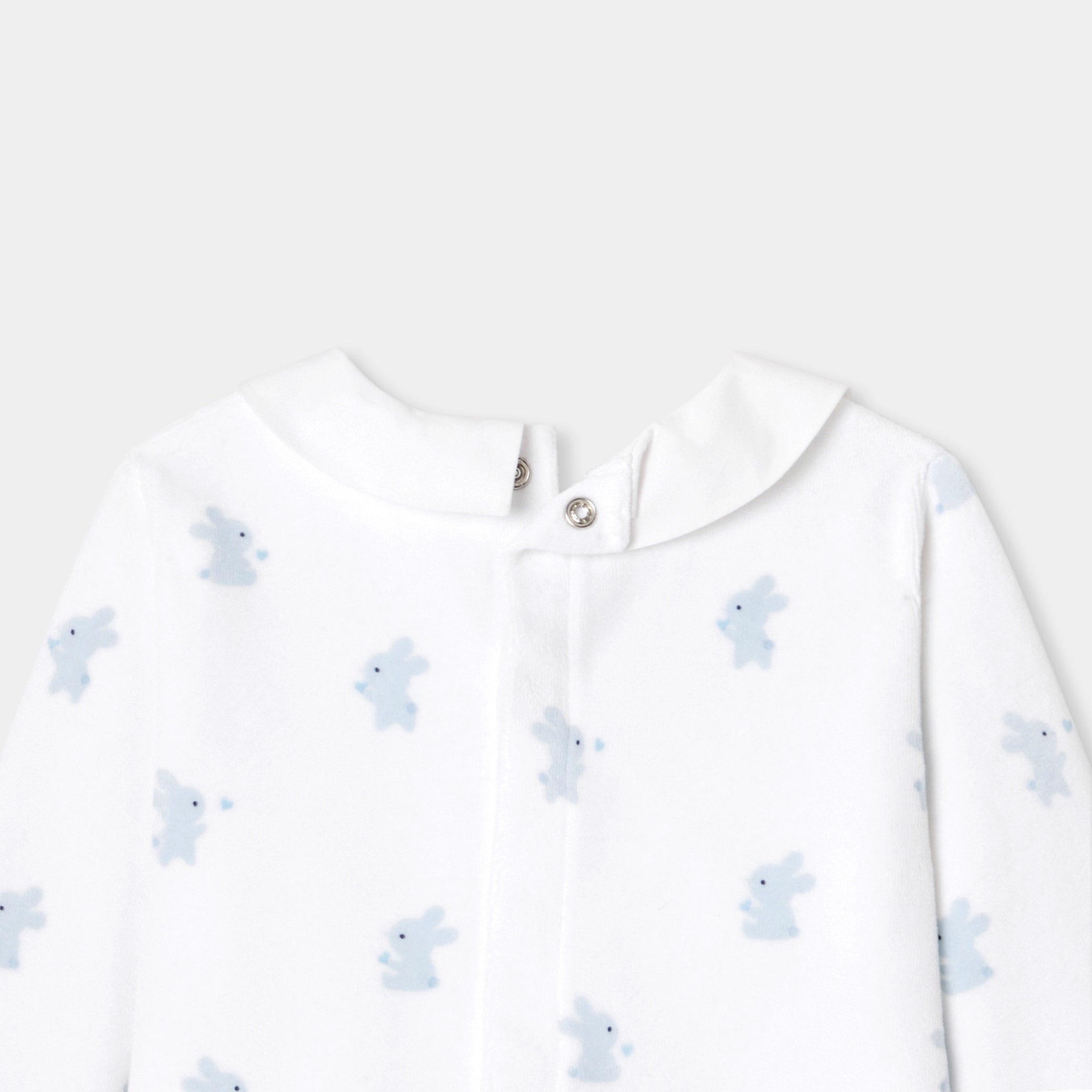 Baby boy velvet pyjamas with bunny motif