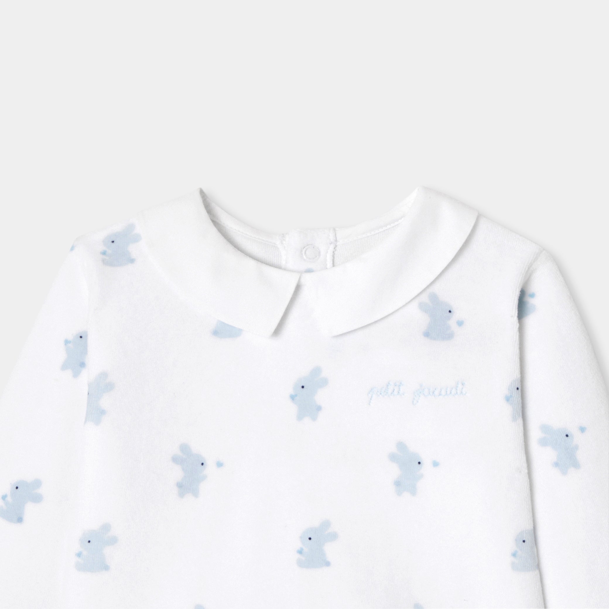 Baby boy velvet pyjamas with bunny motif