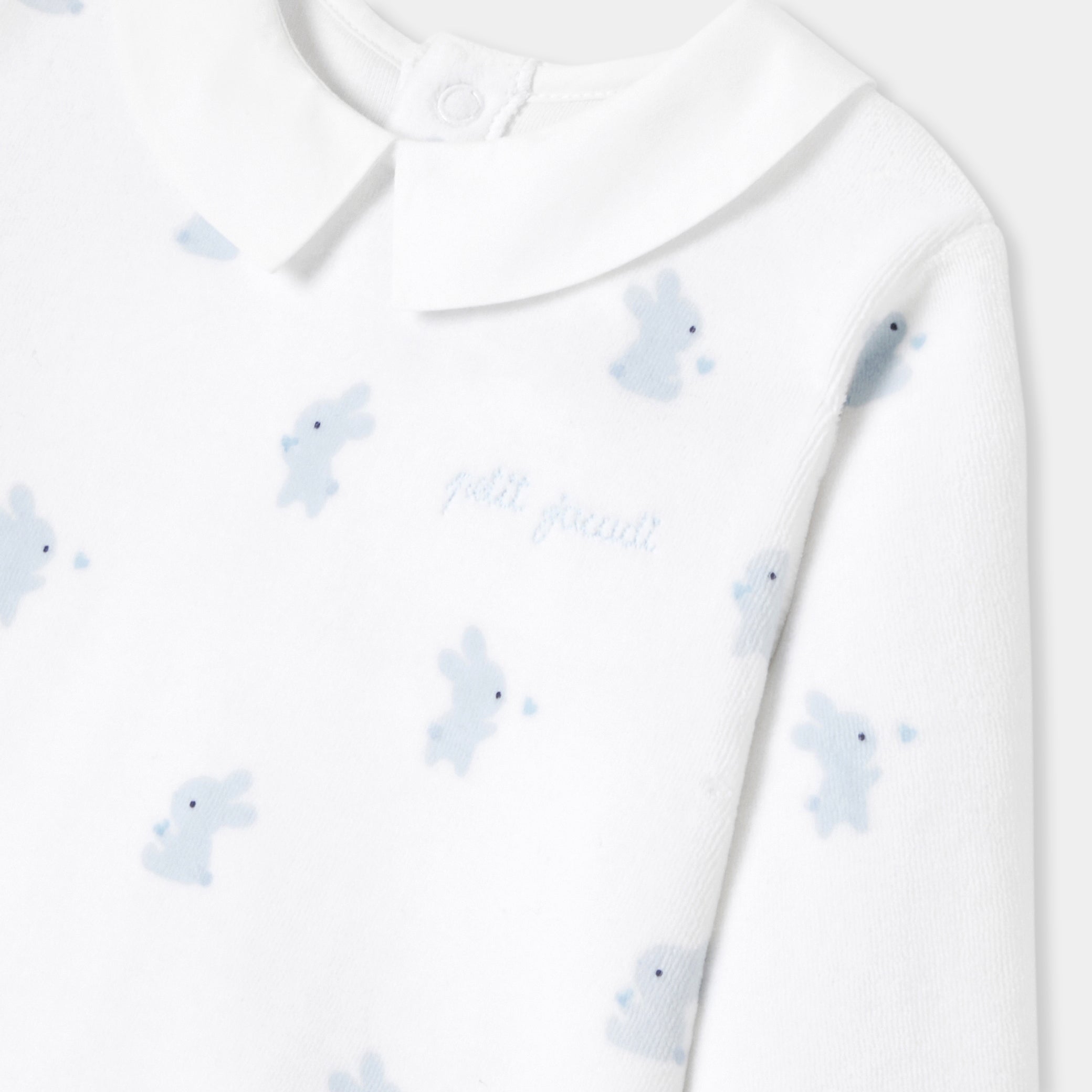 Baby boy velvet pyjamas with bunny motif