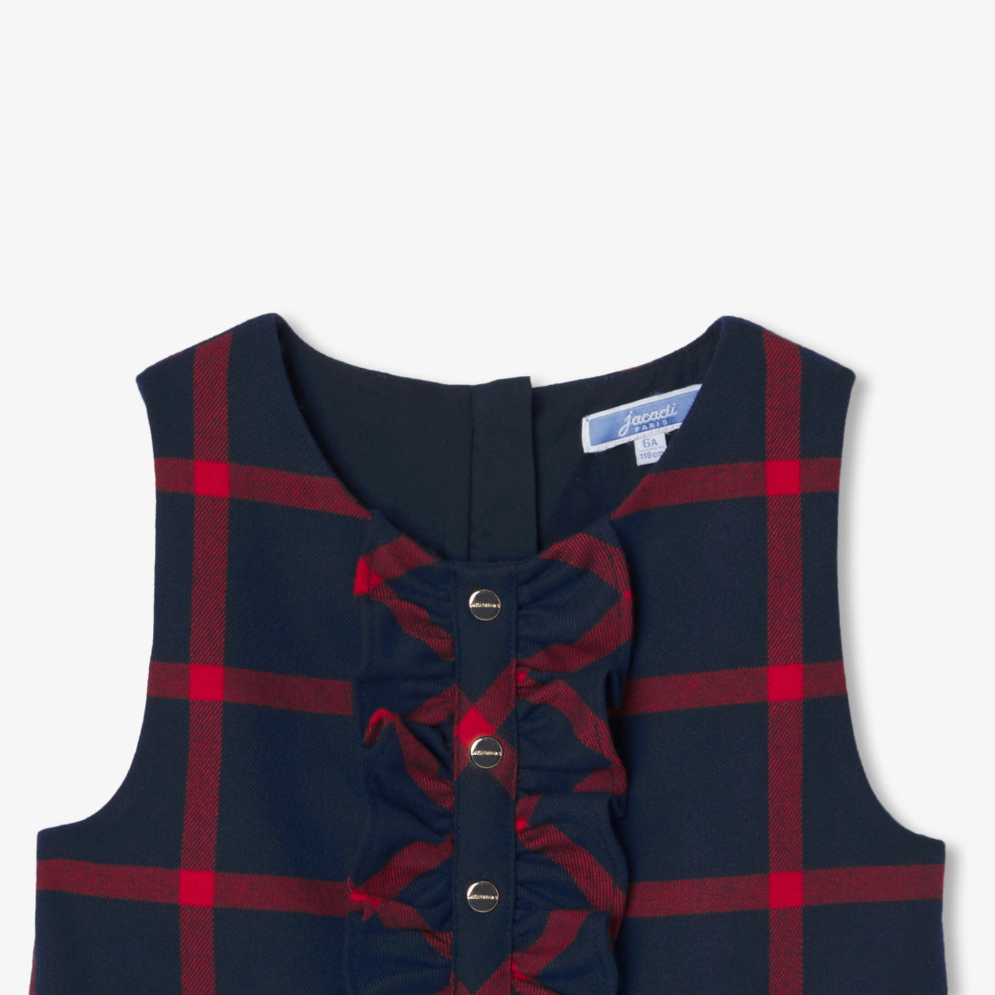 Girl pinafore dress in flannel