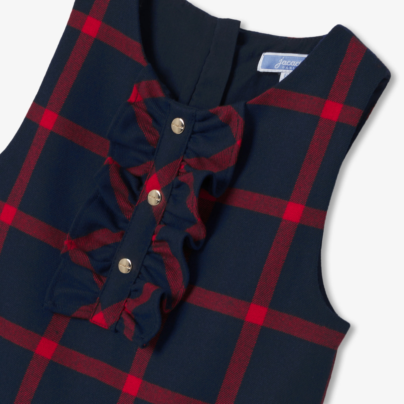 Girl pinafore dress in flannel