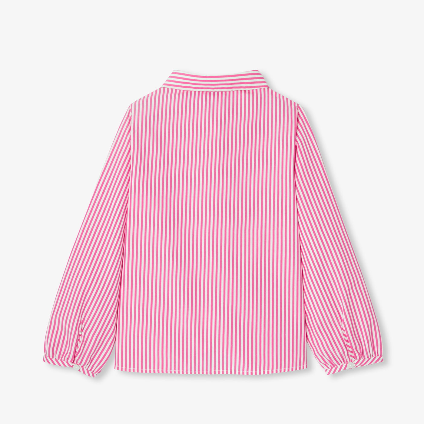 Girl shirt in striped poplin