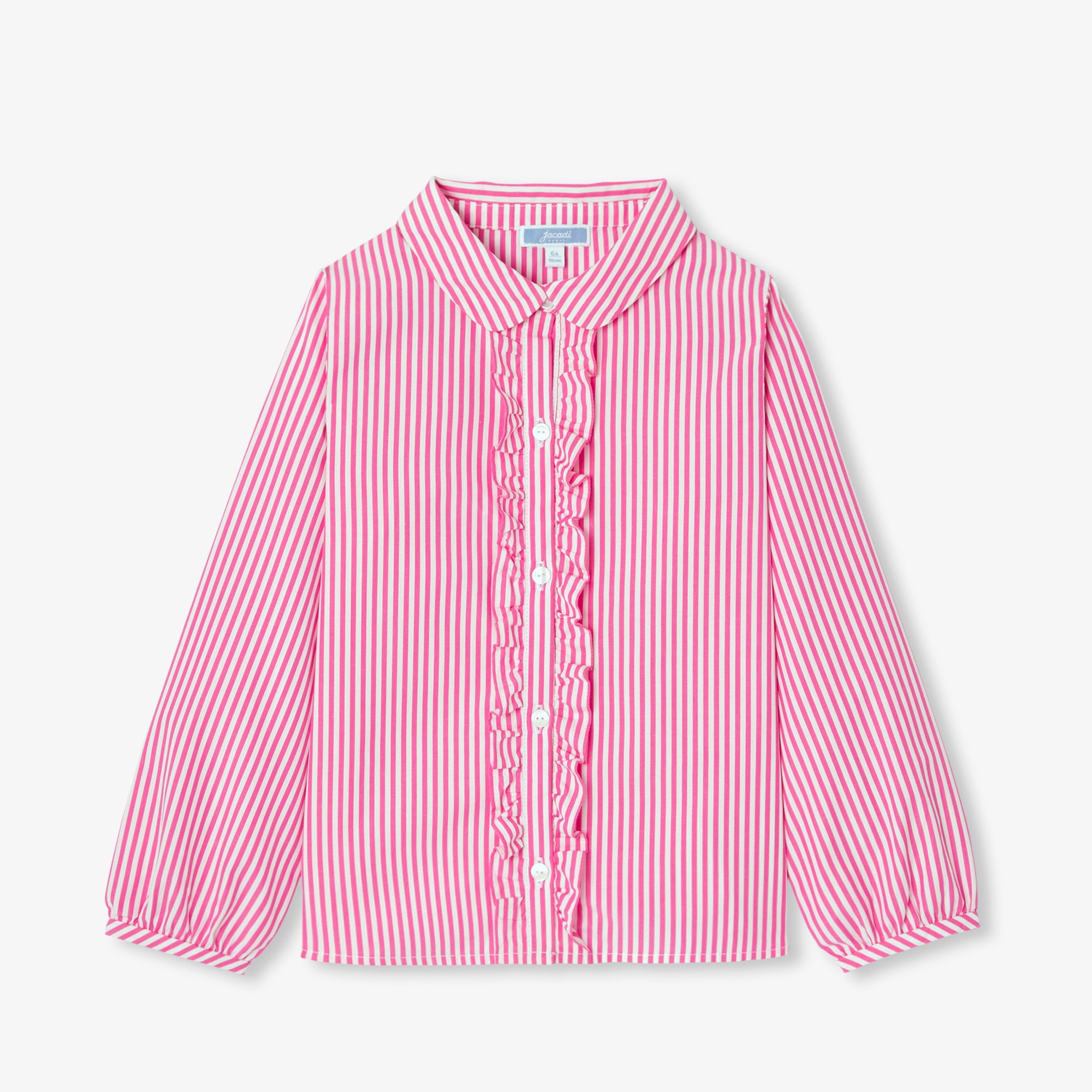 Girl shirt in striped poplin