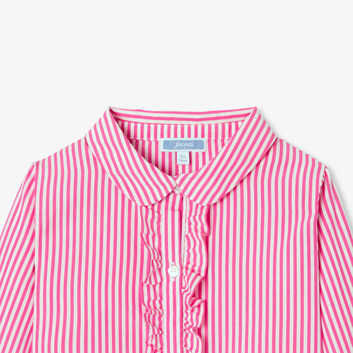 Girl shirt in striped poplin
