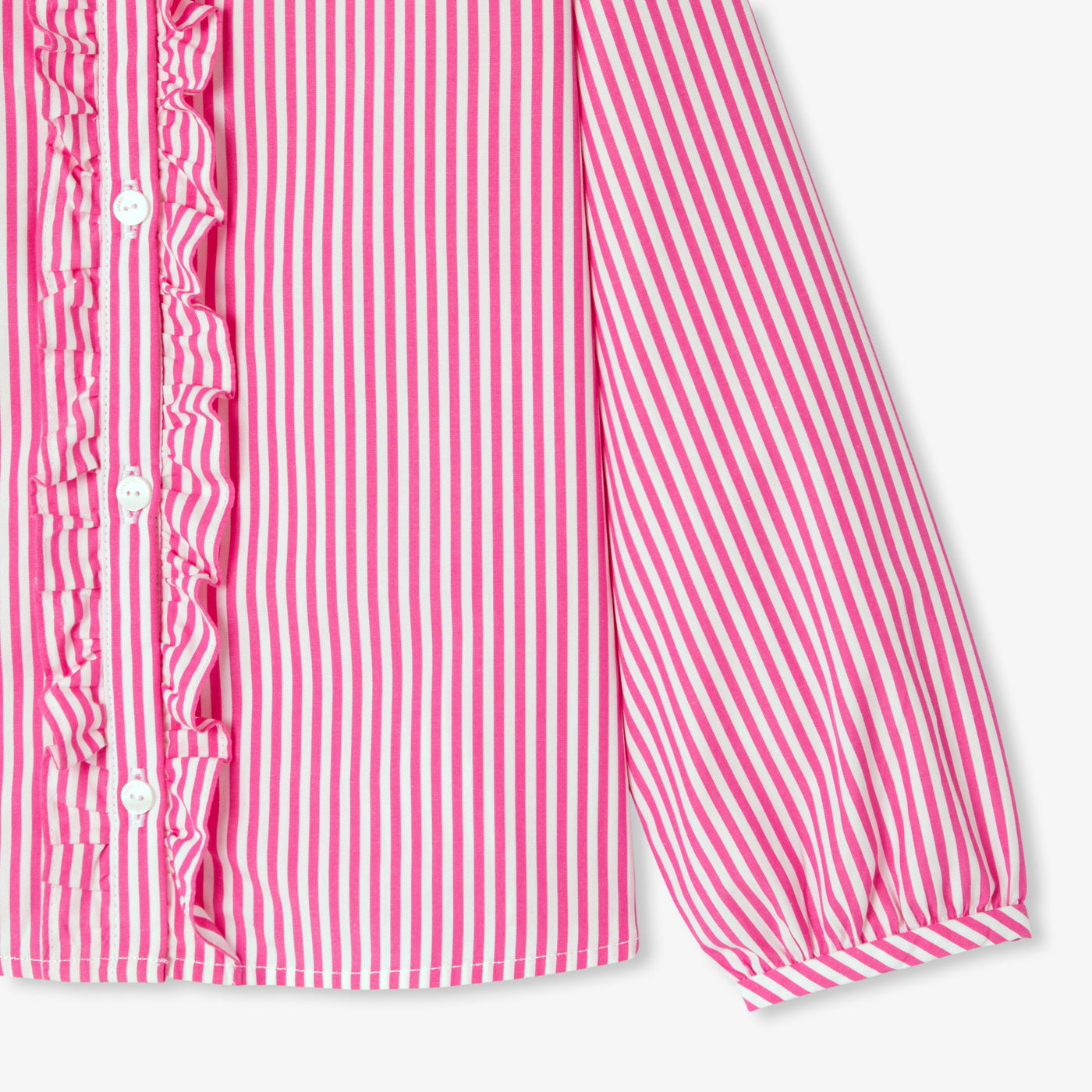 Girl shirt in striped poplin