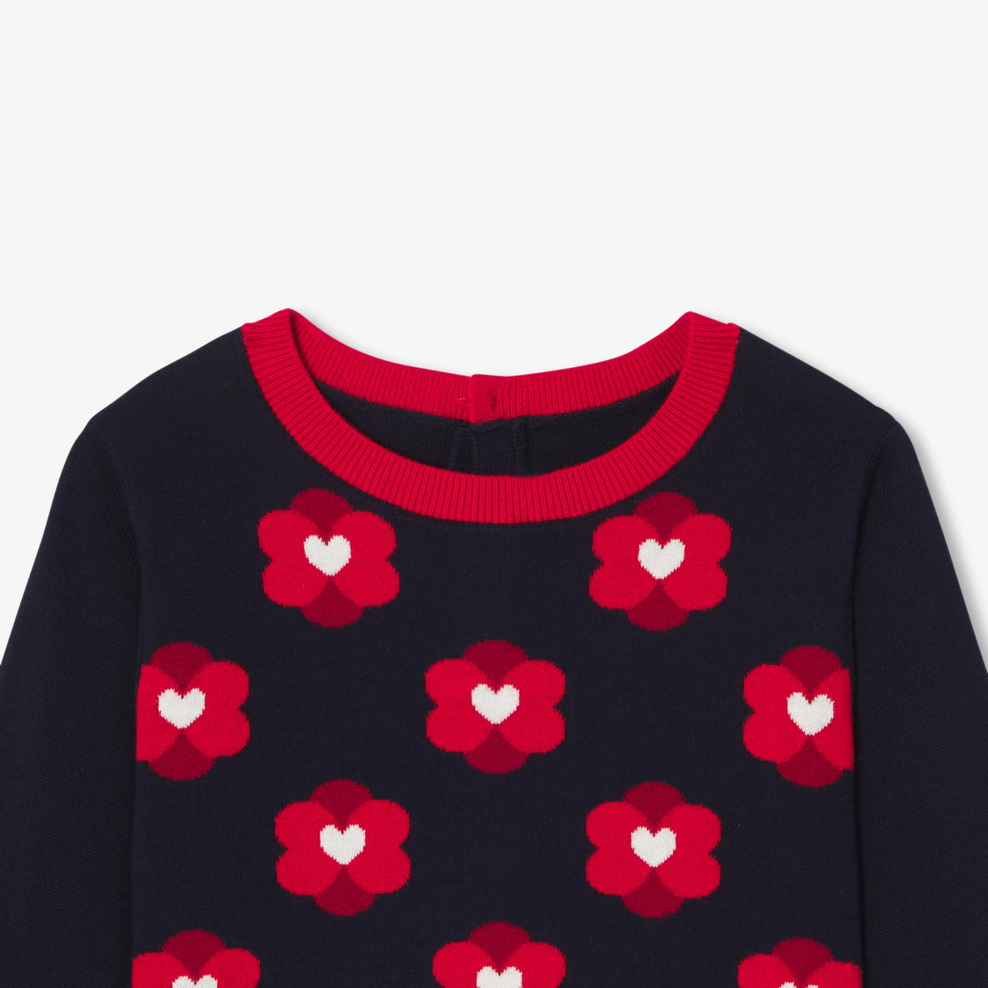 Girl jacquard flower sweater