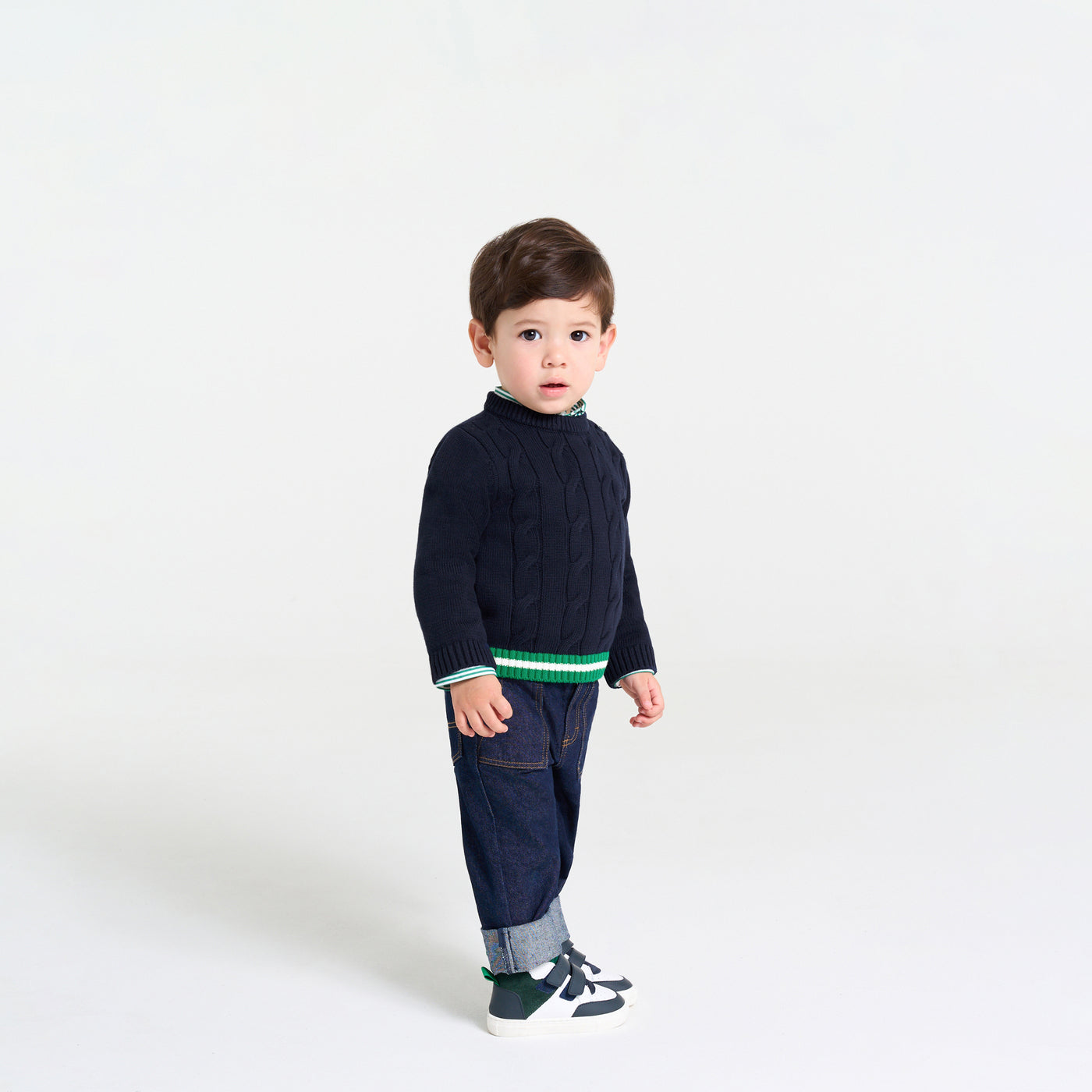 Baby boy cable knit sweater