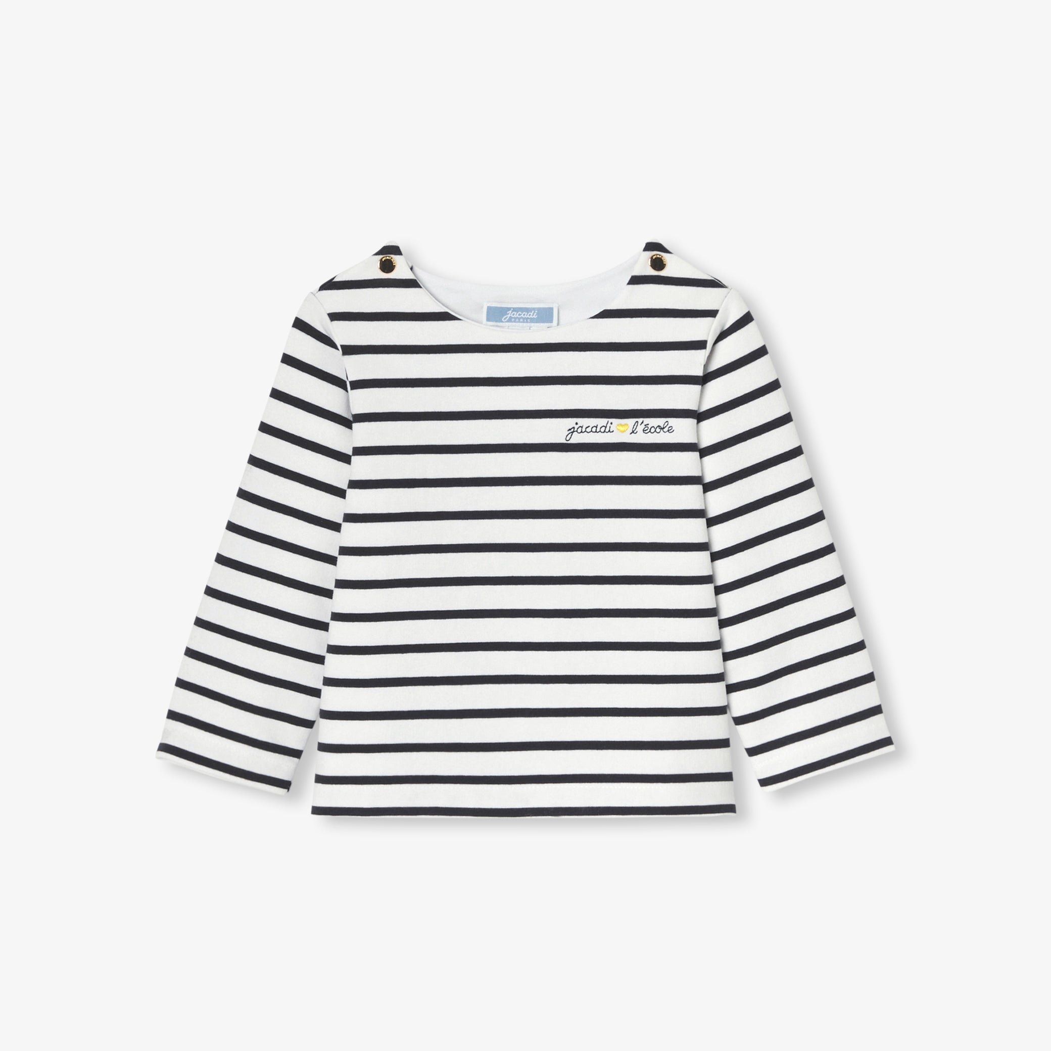 Baby girl Breton tee in lightweight fleece