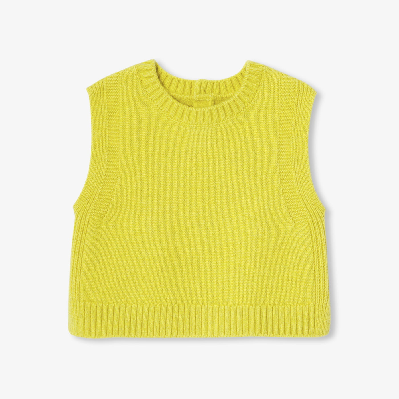 Baby girl sleeveless jumper in wool and cashmere