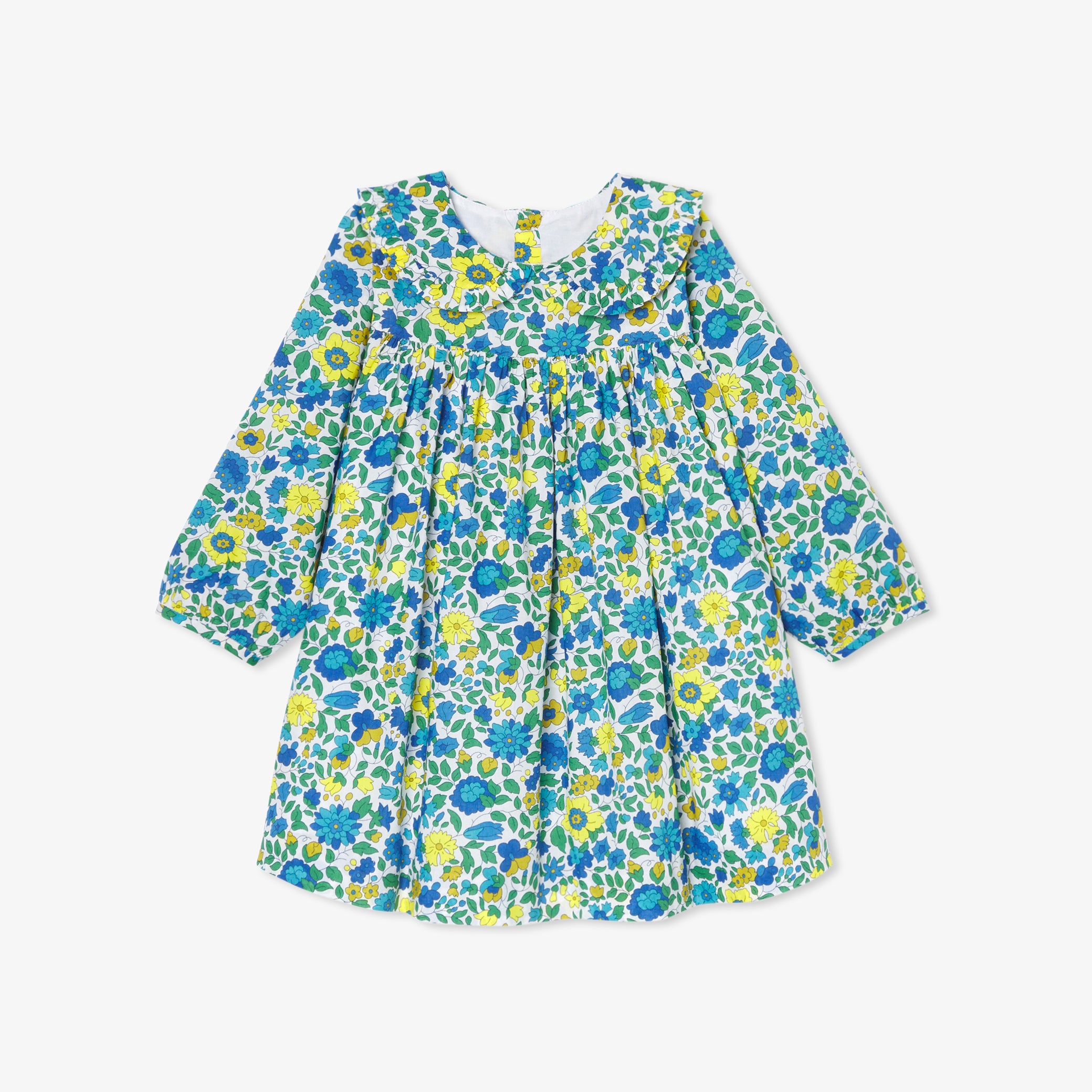 Baby girl dress in velvet Liberty fabric