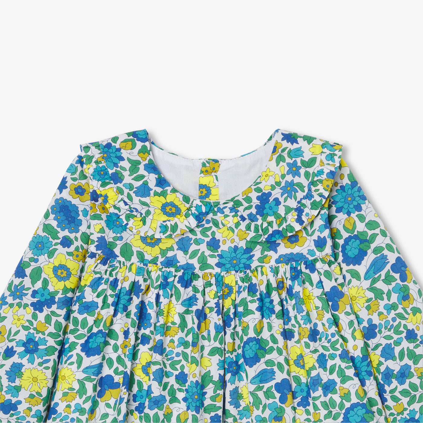 Baby girl dress in velvet Liberty fabric