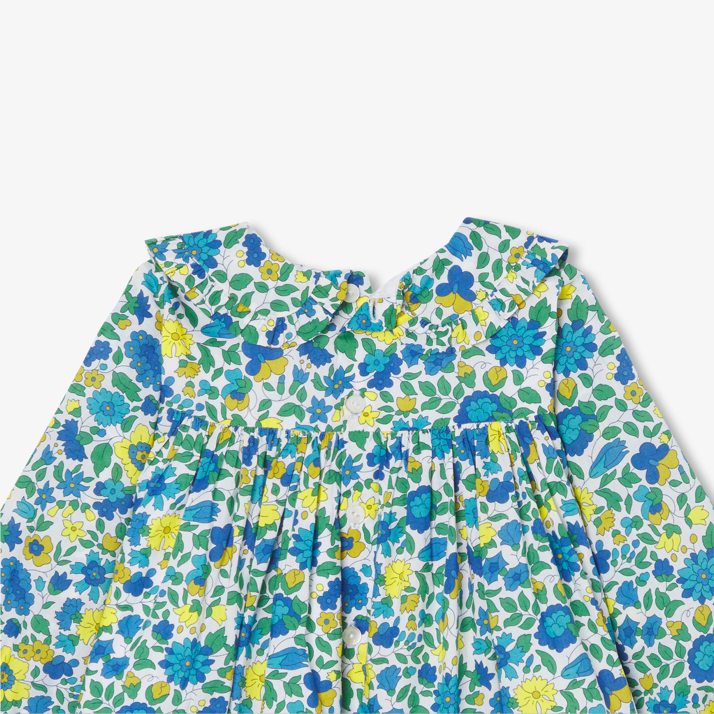 Baby girl dress in velvet Liberty fabric