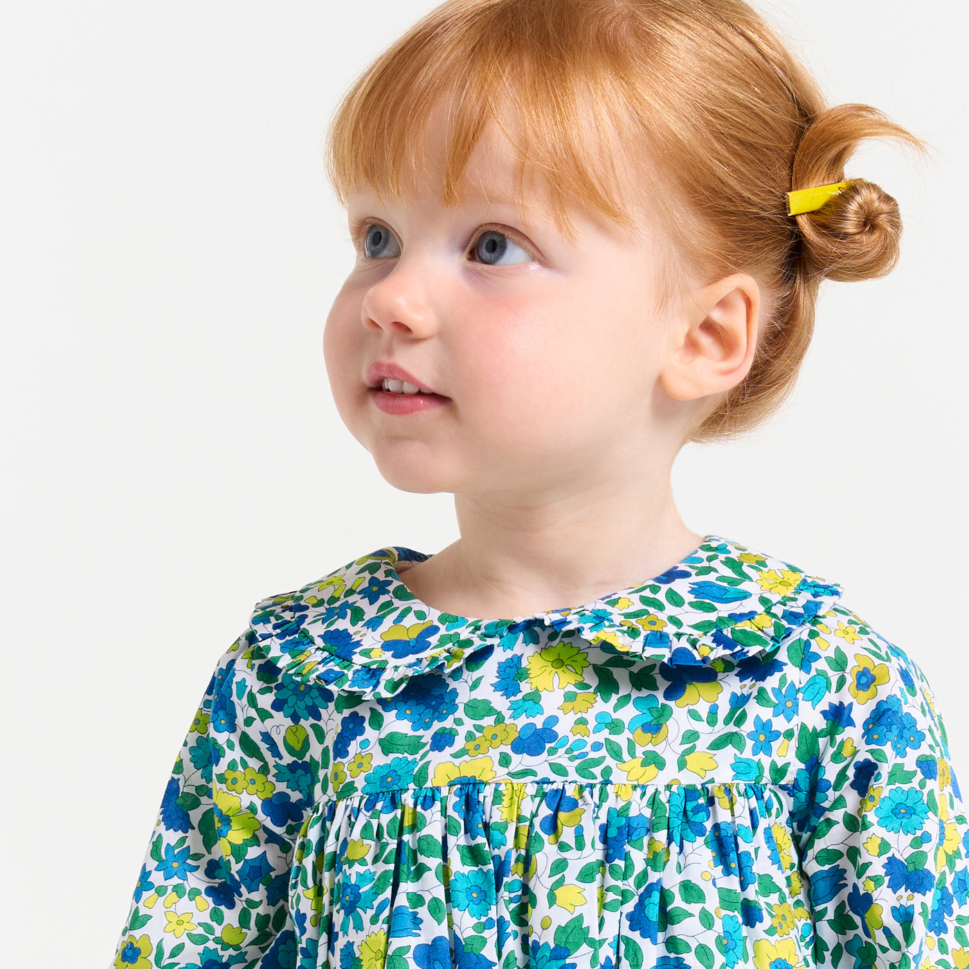 Baby girl dress in velvet Liberty fabric