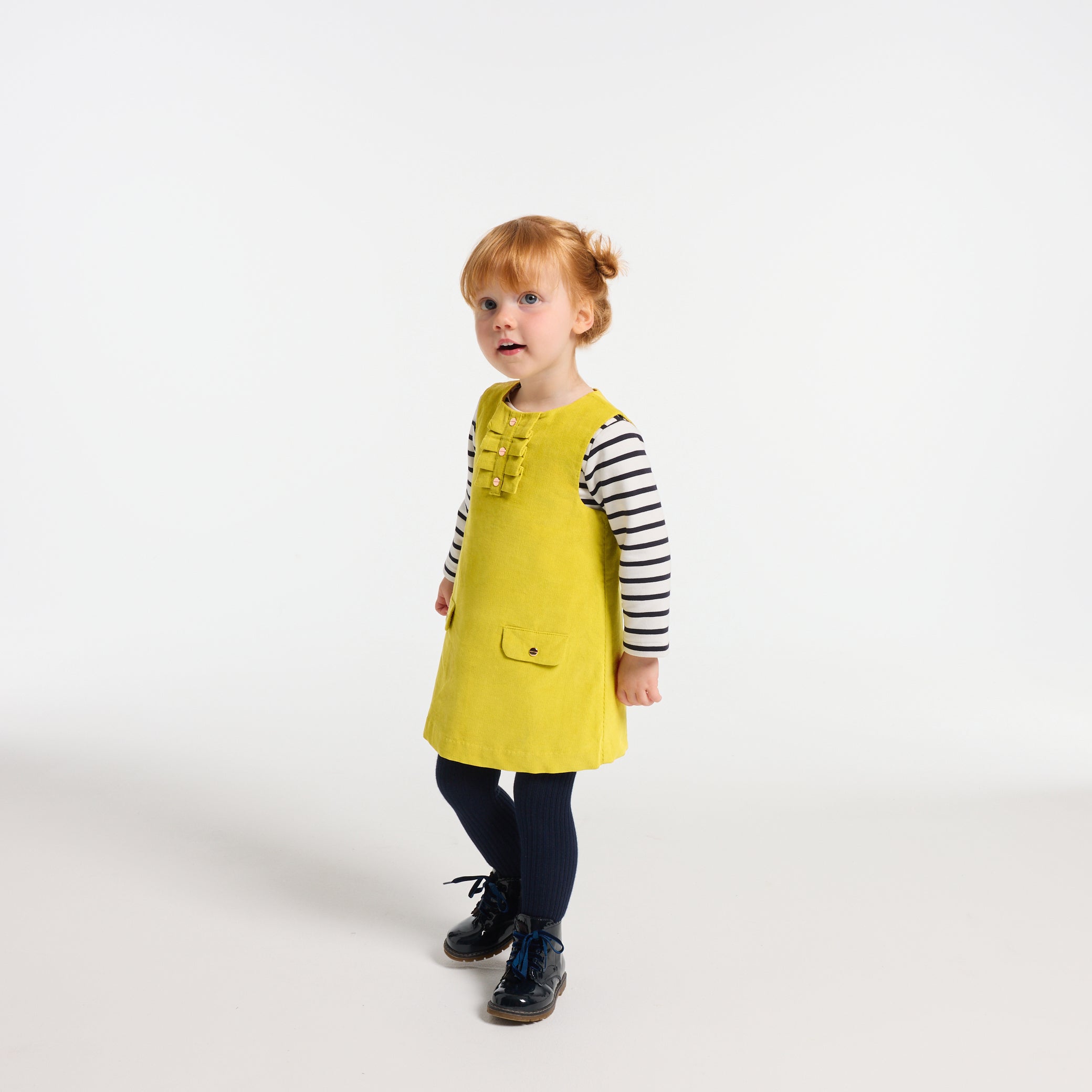 Baby girl velvet pinafore dress