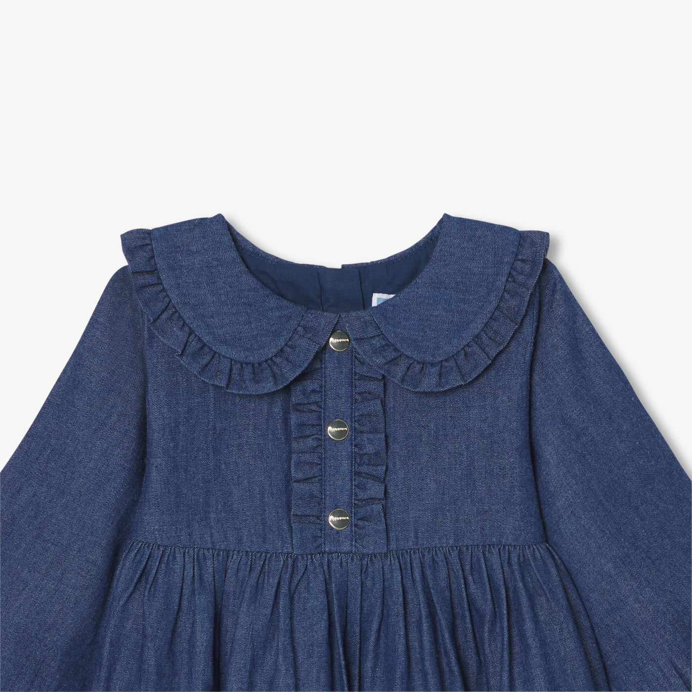 Baby girl dress in light denim
