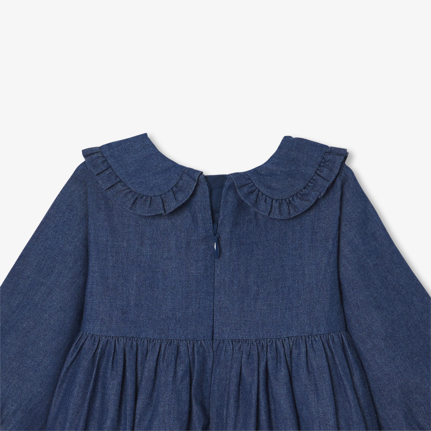 Baby girl dress in light denim