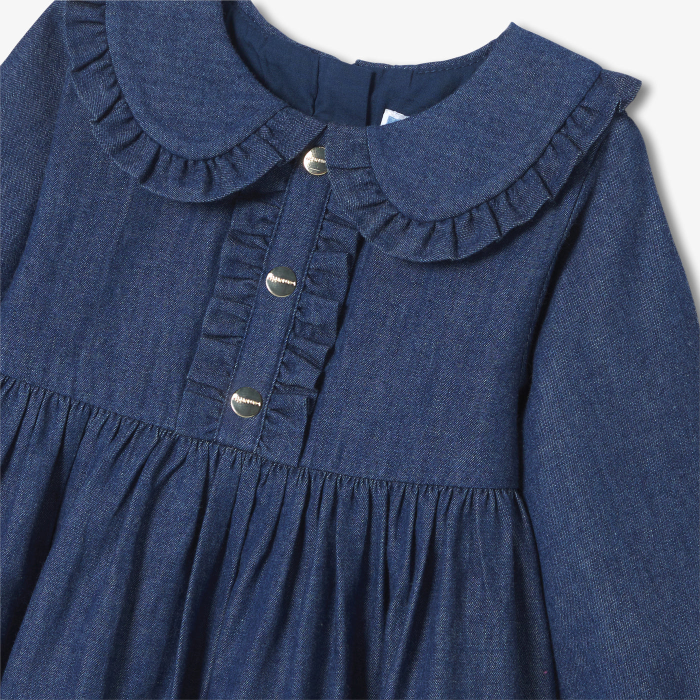 Baby girl dress in light denim