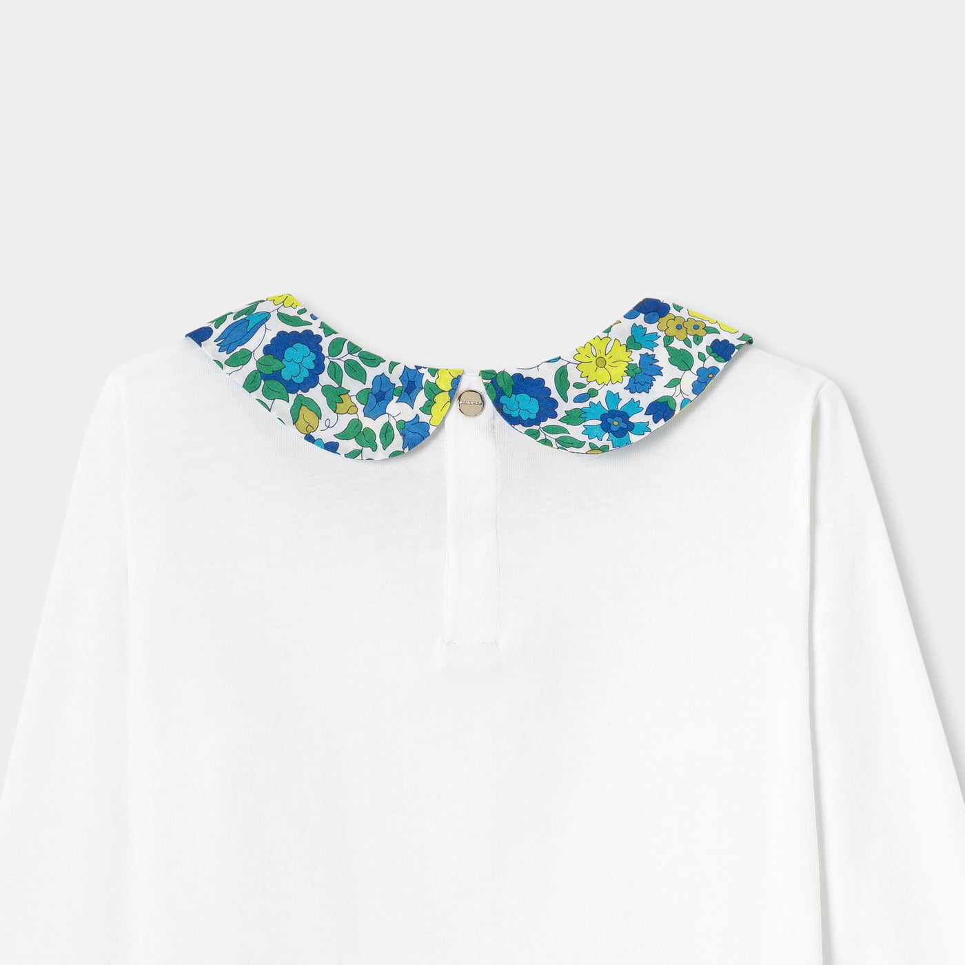 Girl T-shirt with Liberty fabric collar