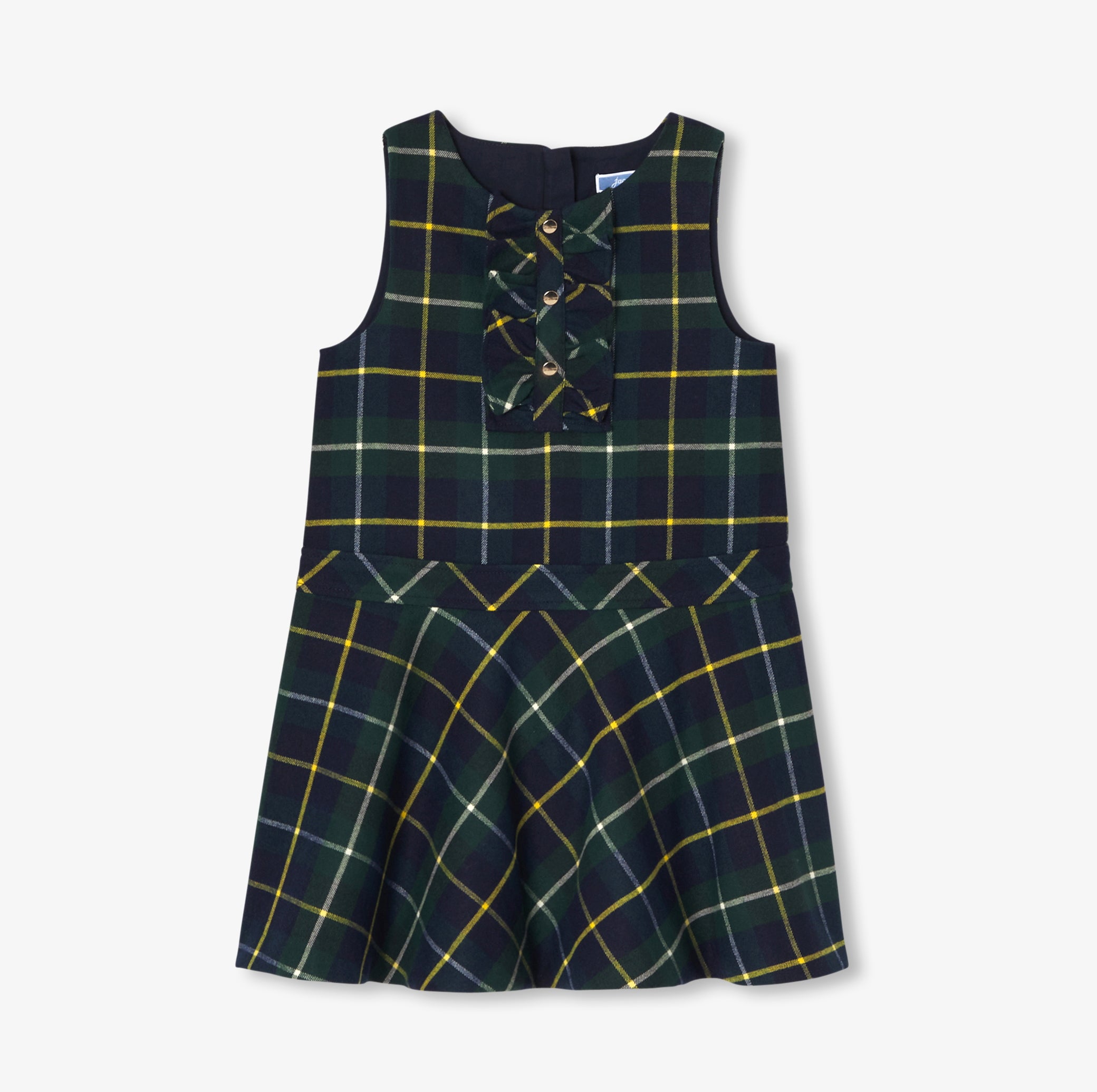Girl pinafore dress in flannel