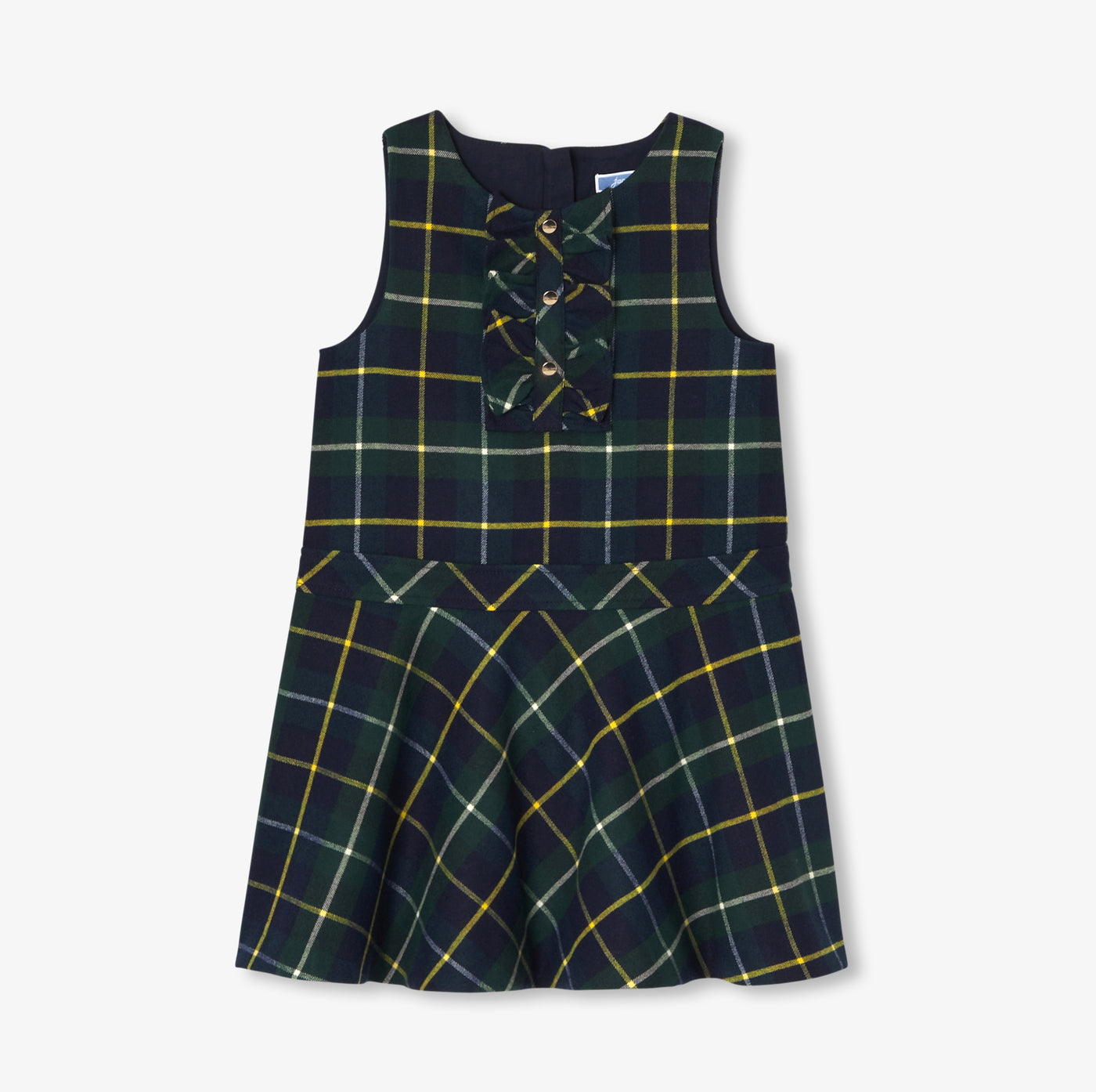 Girl pinafore dress in flannel