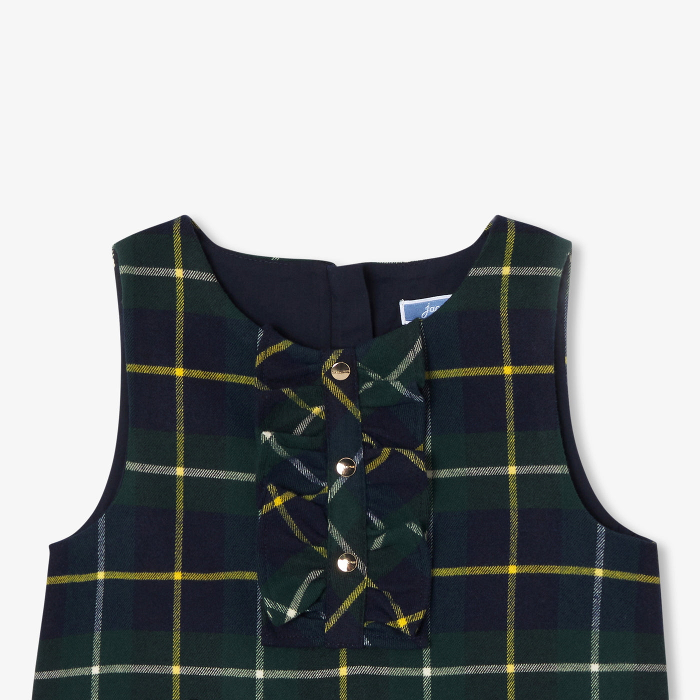 Girl pinafore dress in flannel