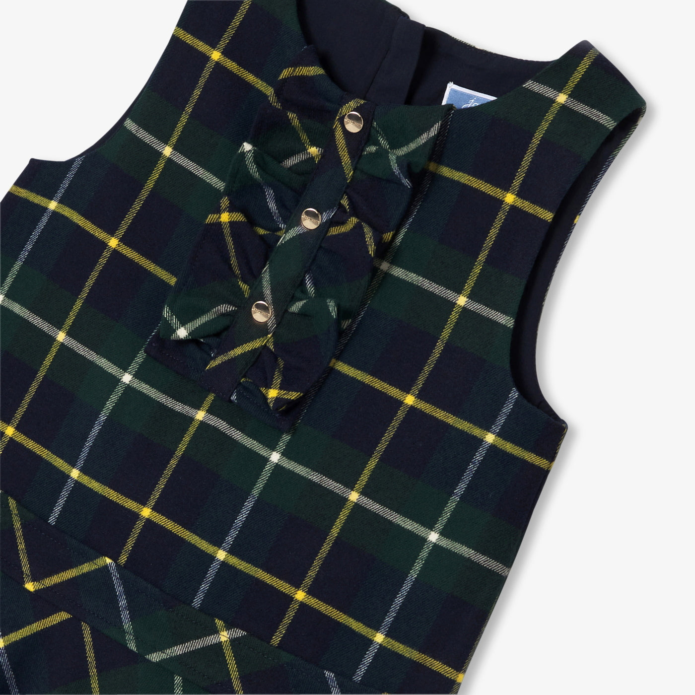 Girl pinafore dress in flannel