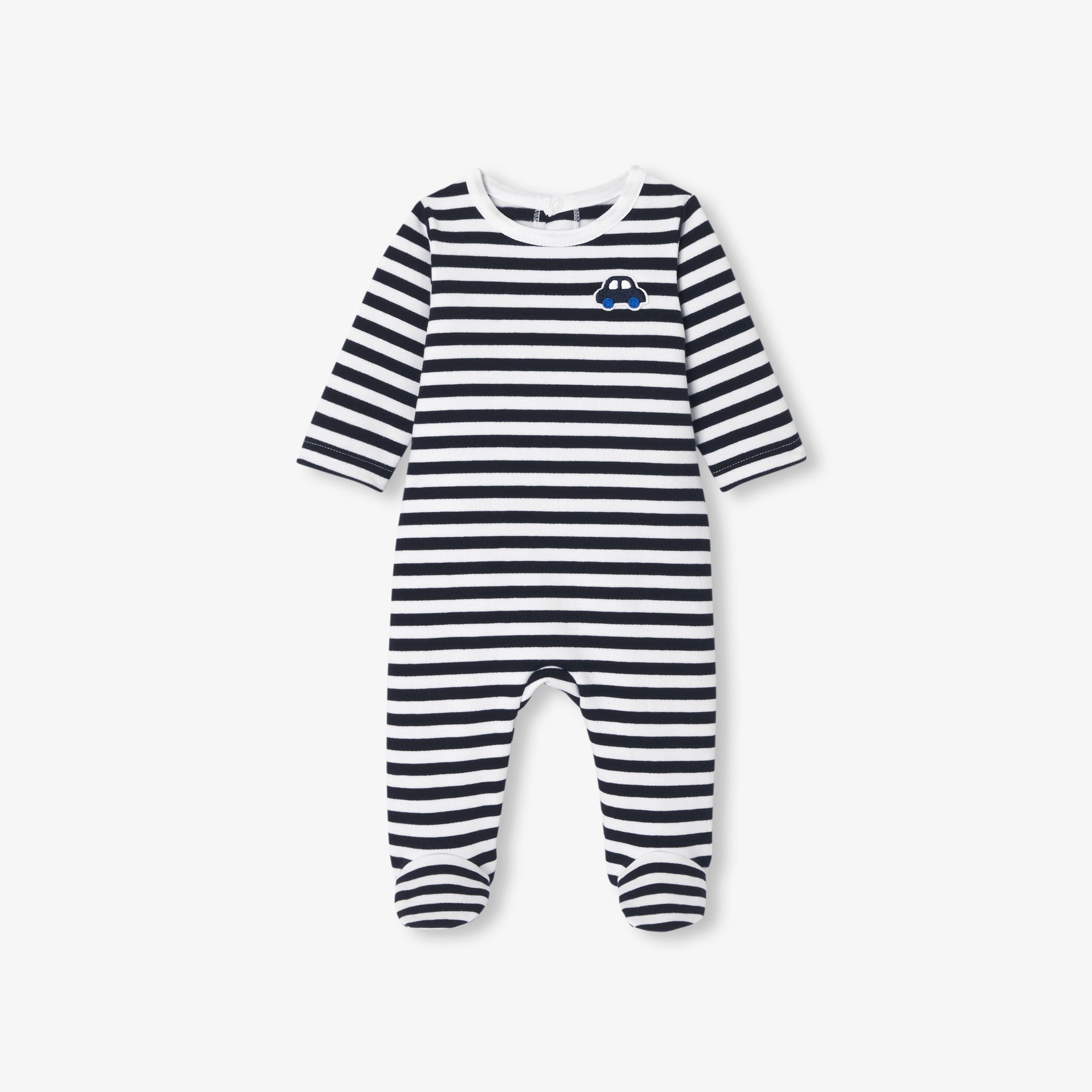 Baby boy pyjamas in striped fleece