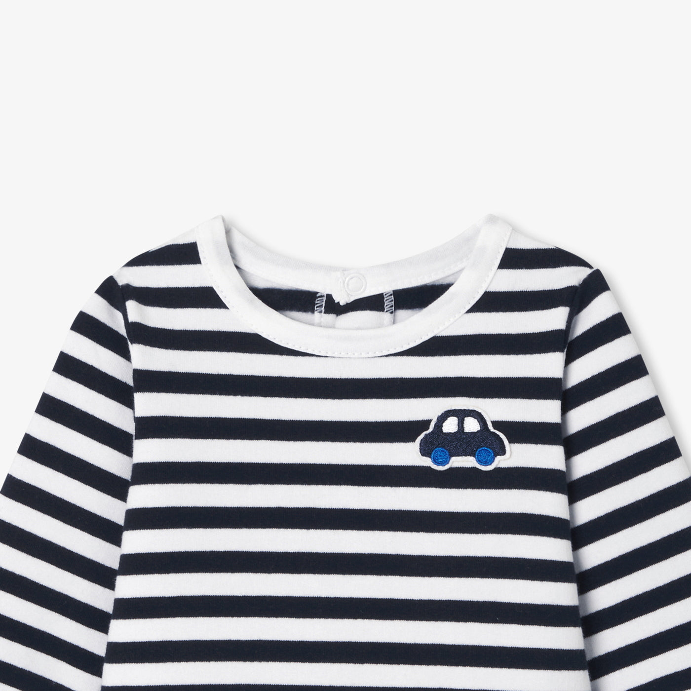 Baby boy pyjamas in striped fleece