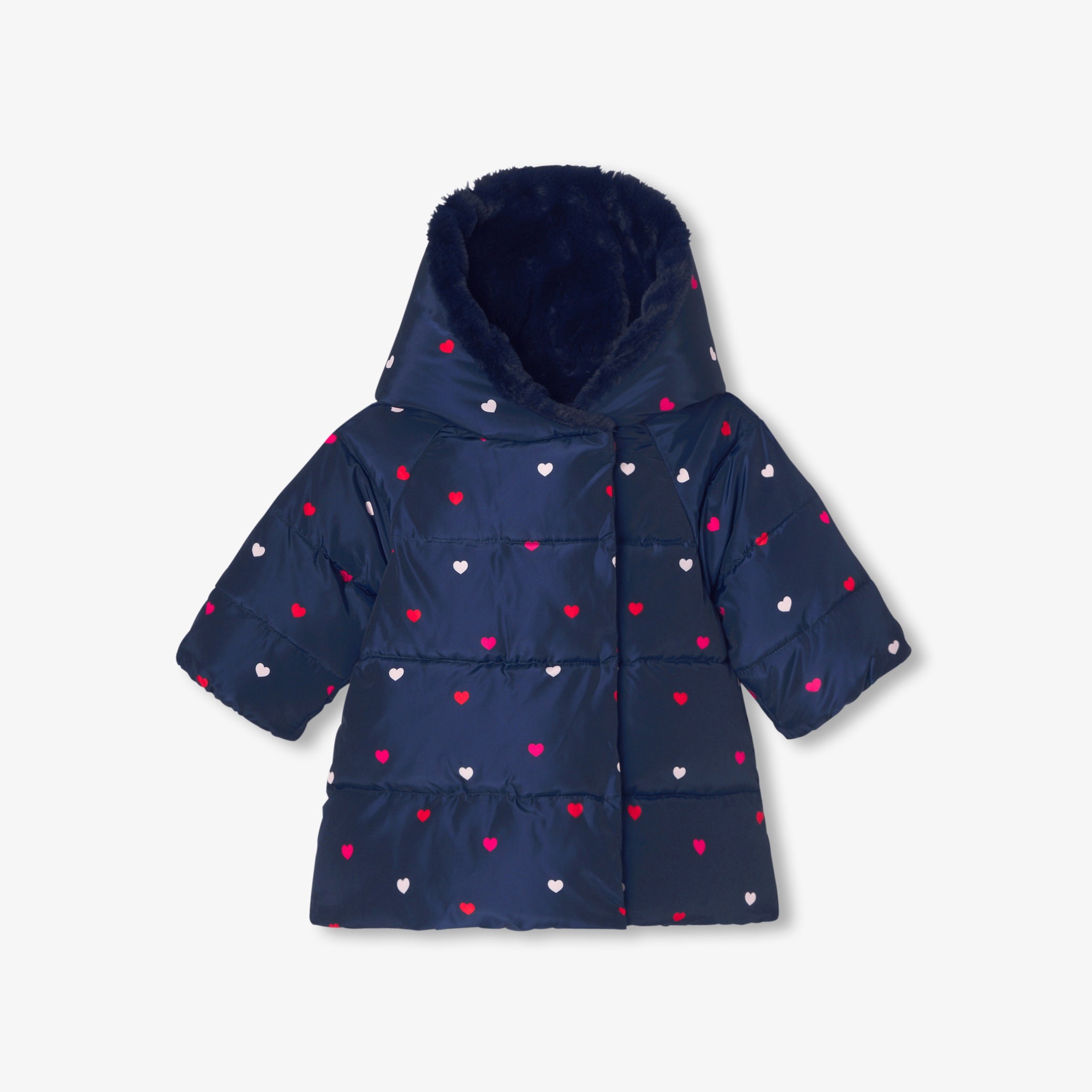 Baby girl heart-shaped motif down jacket