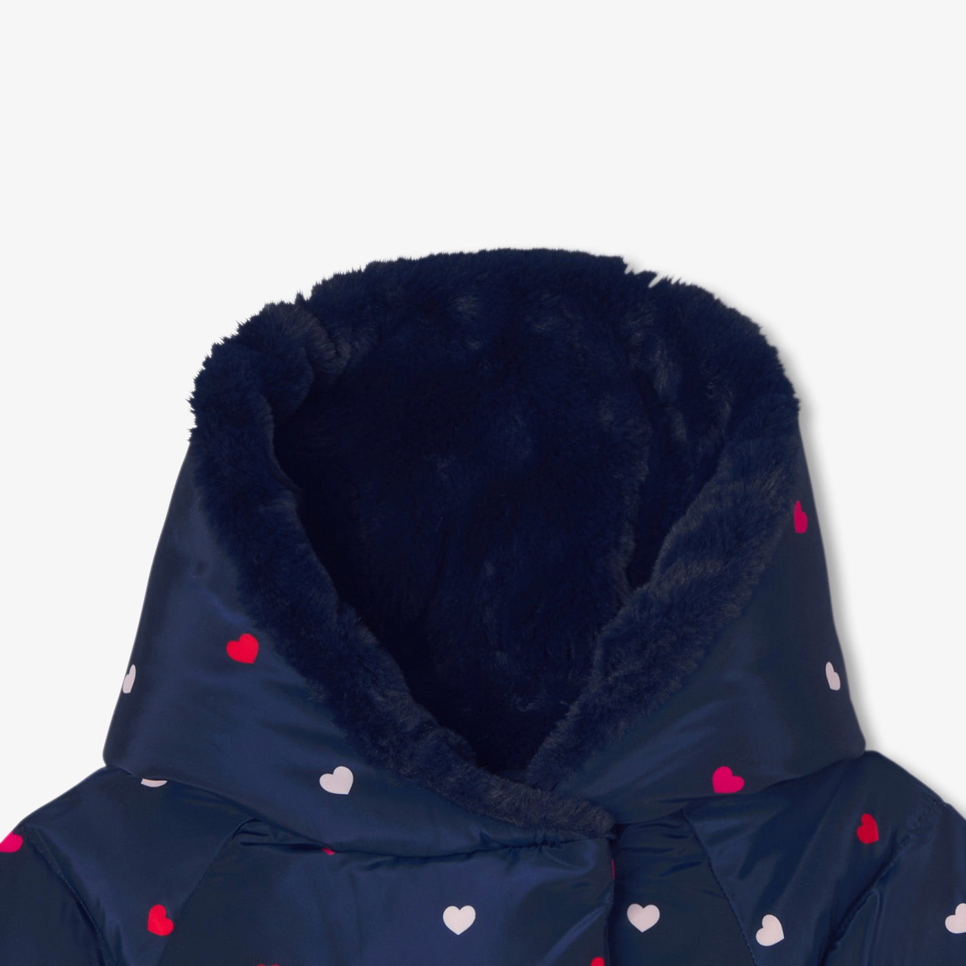 Baby girl heart-shaped motif down jacket