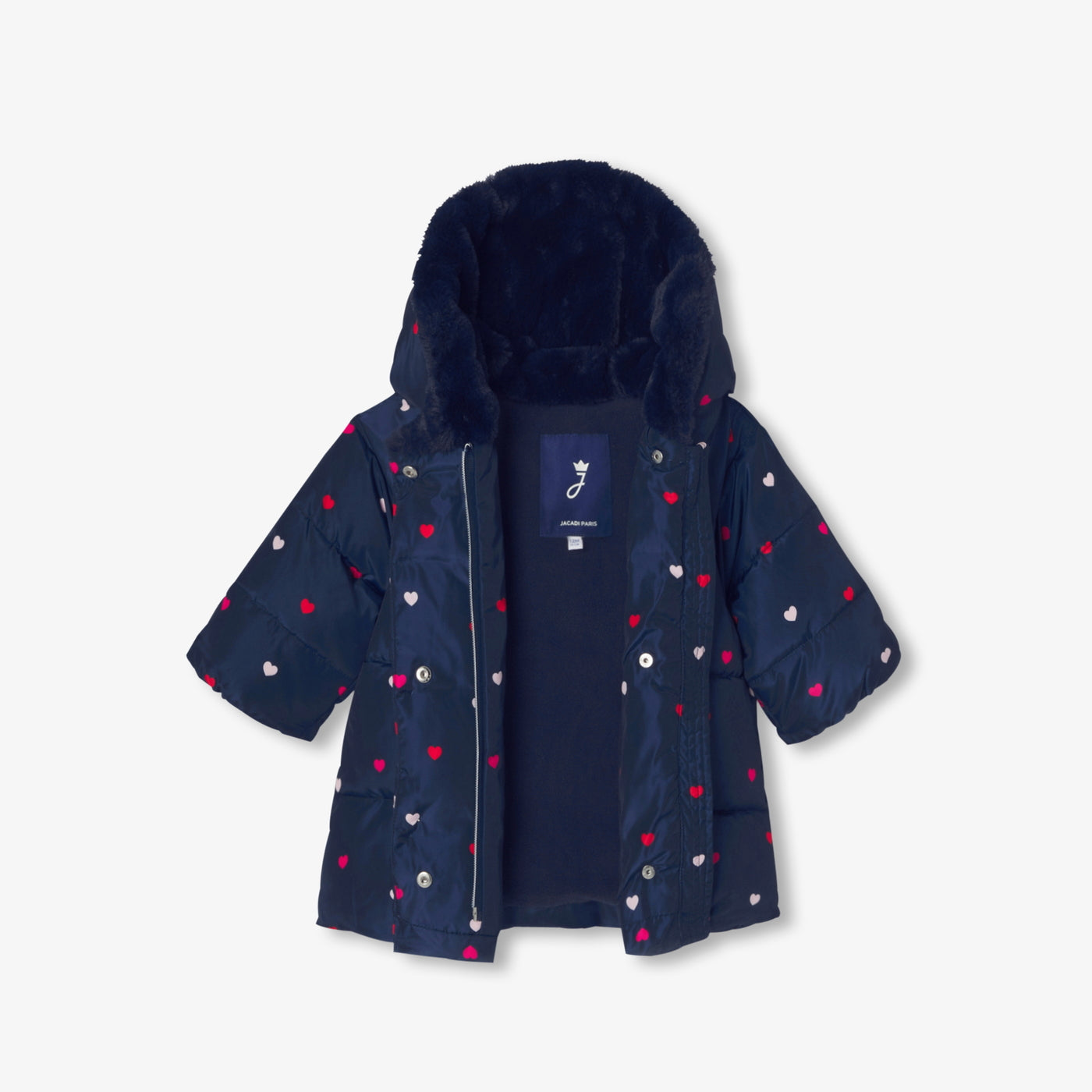 Baby girl heart-shaped motif down jacket