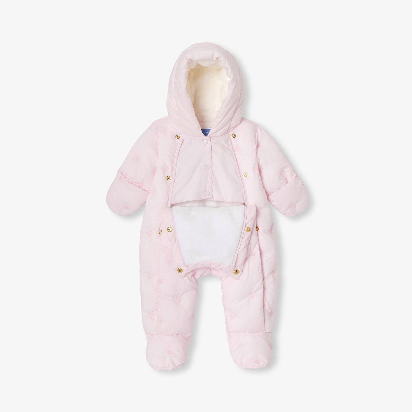 Baby girl pramsuit with flower embroidery