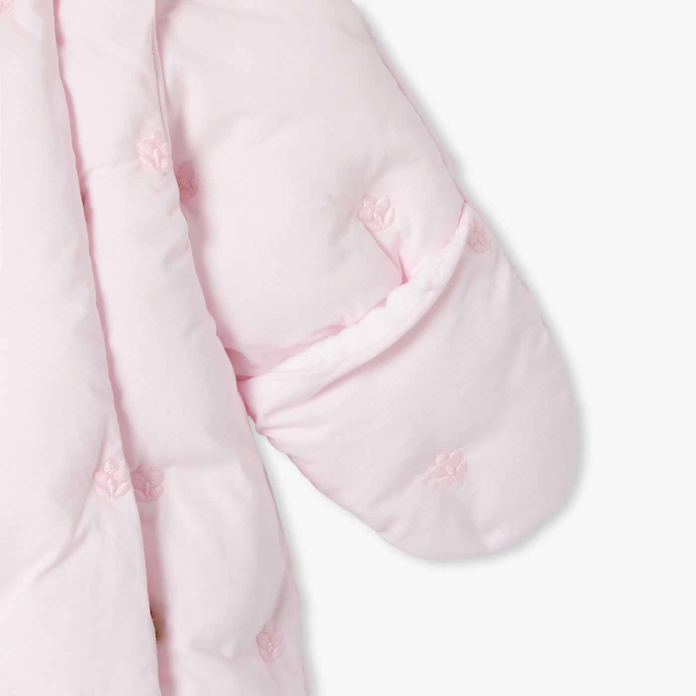 Baby girl pramsuit with flower embroidery