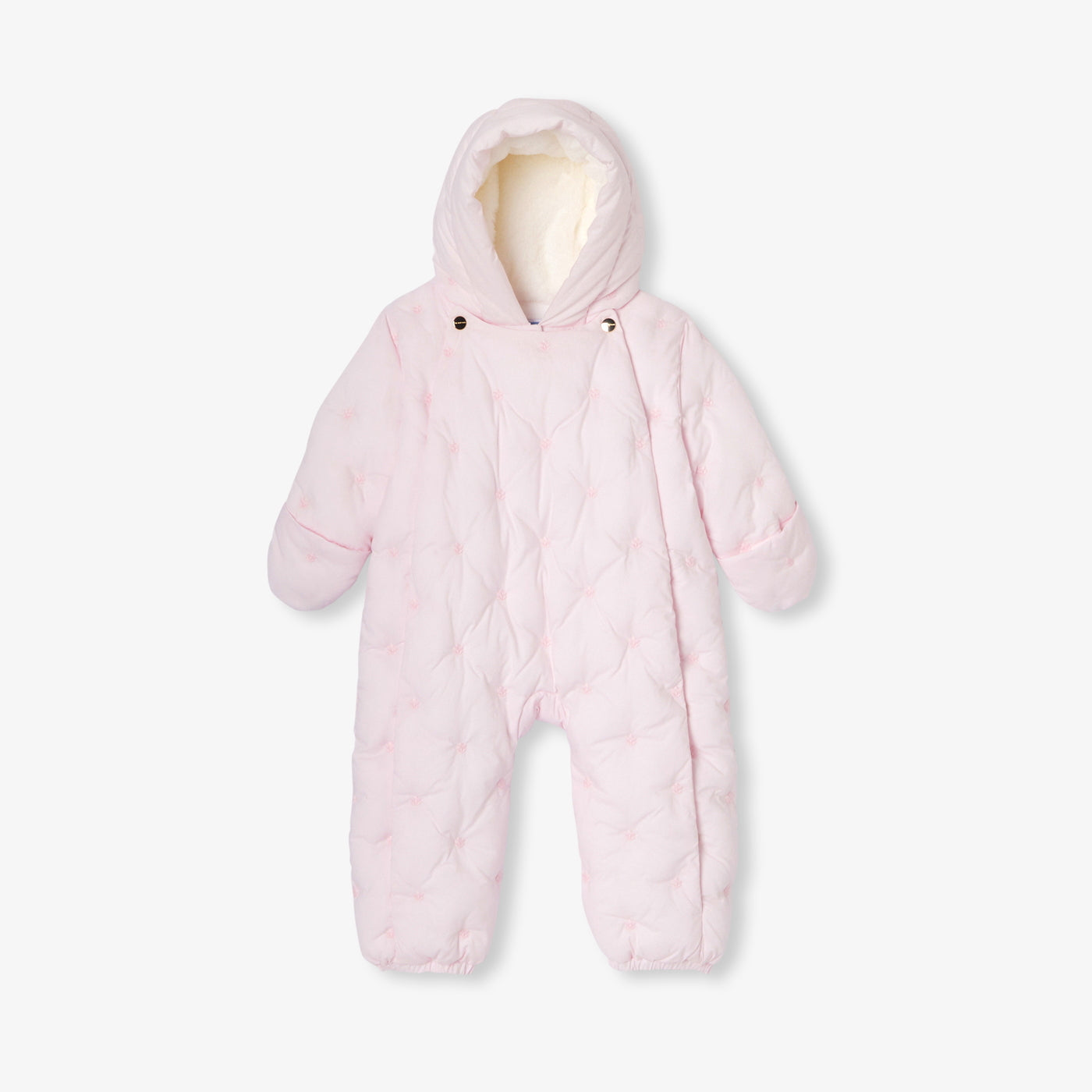 Baby girl pramsuit with flower embroidery