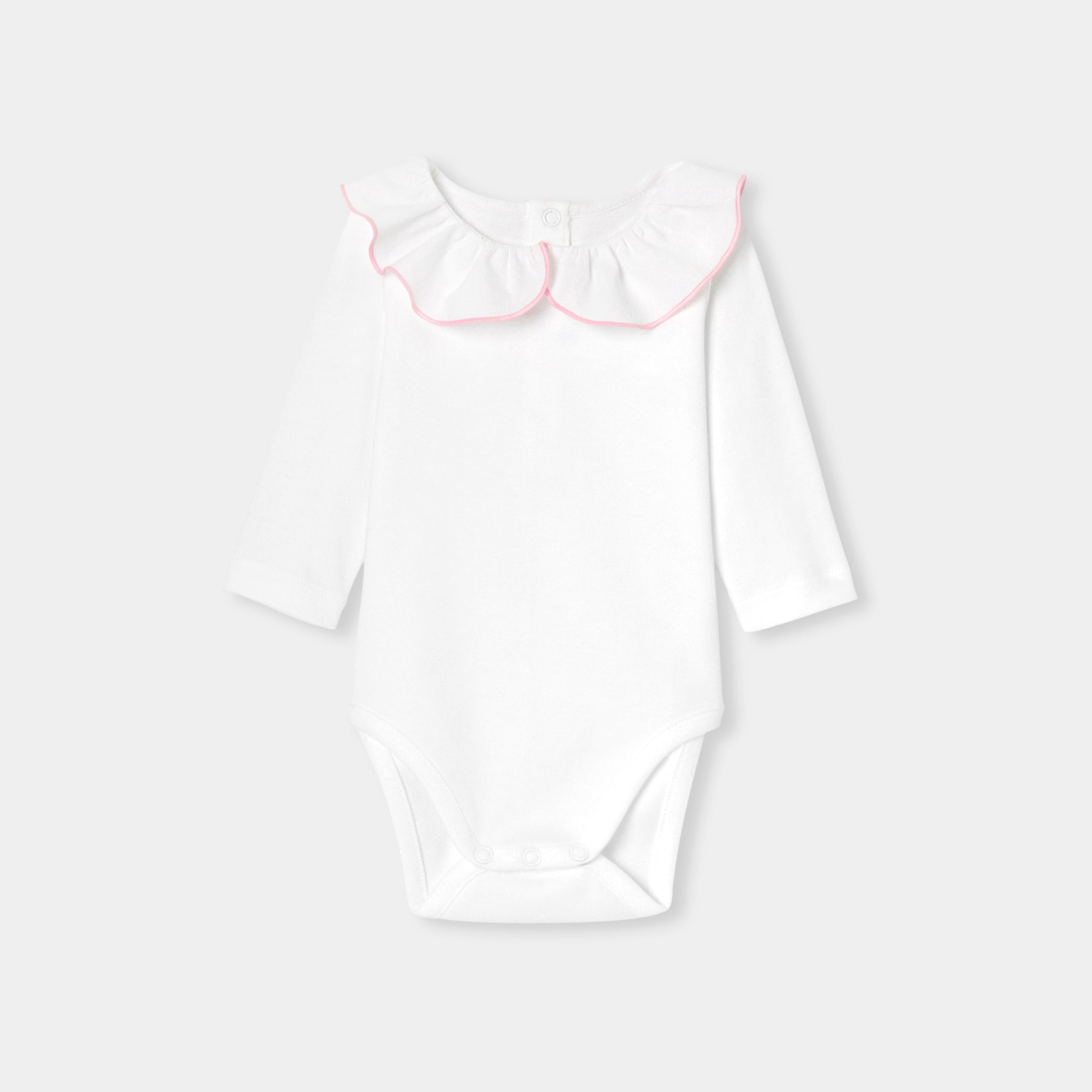 Baby girl bodysuit with large ruffle