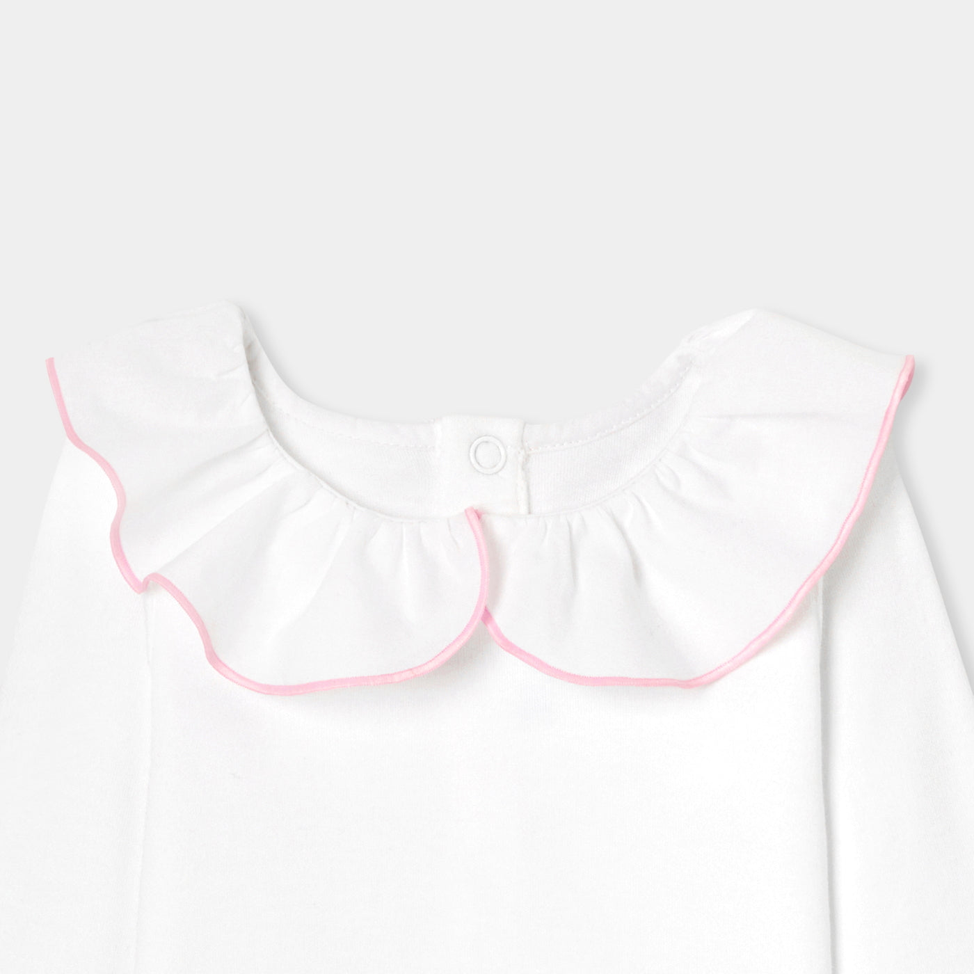 Baby girl bodysuit with large ruffle