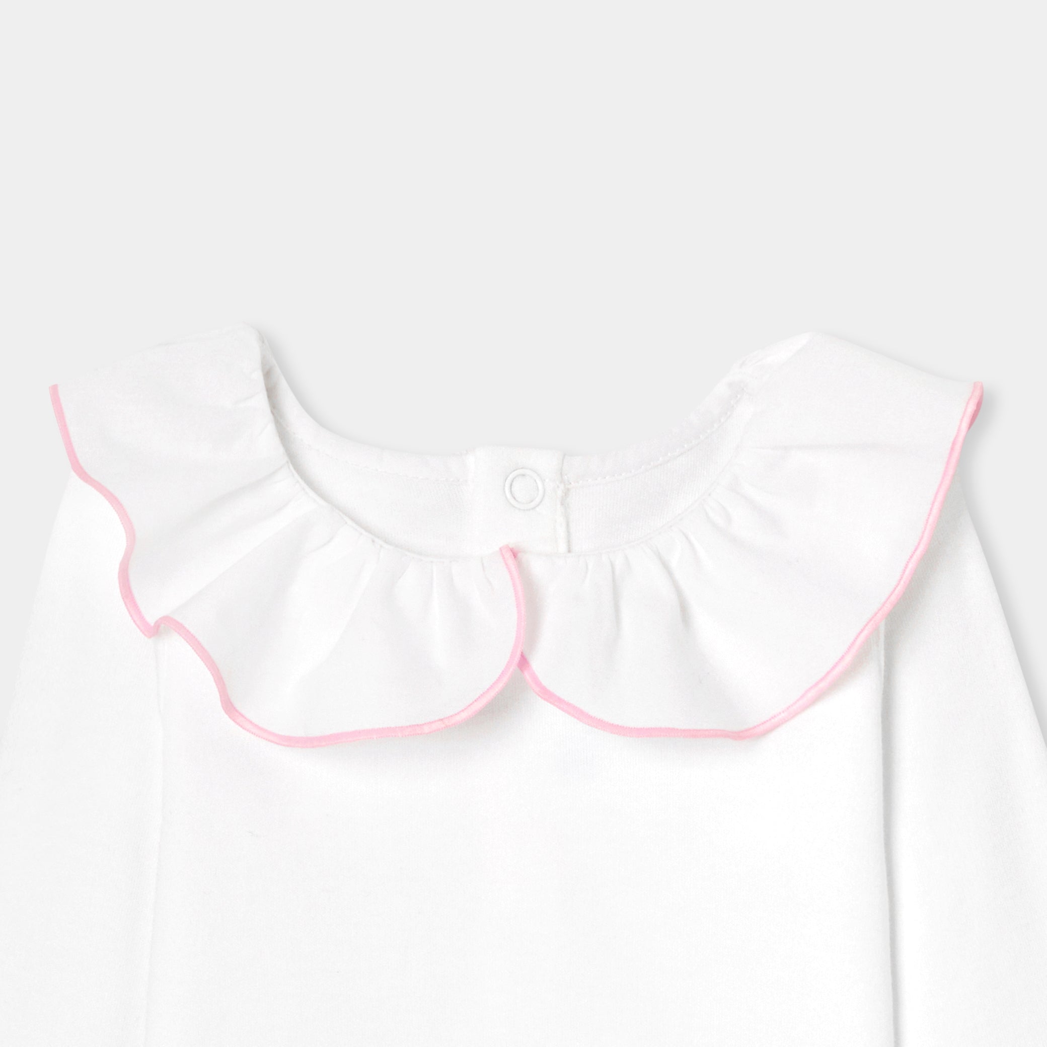 Baby girl bodysuit with large ruffle