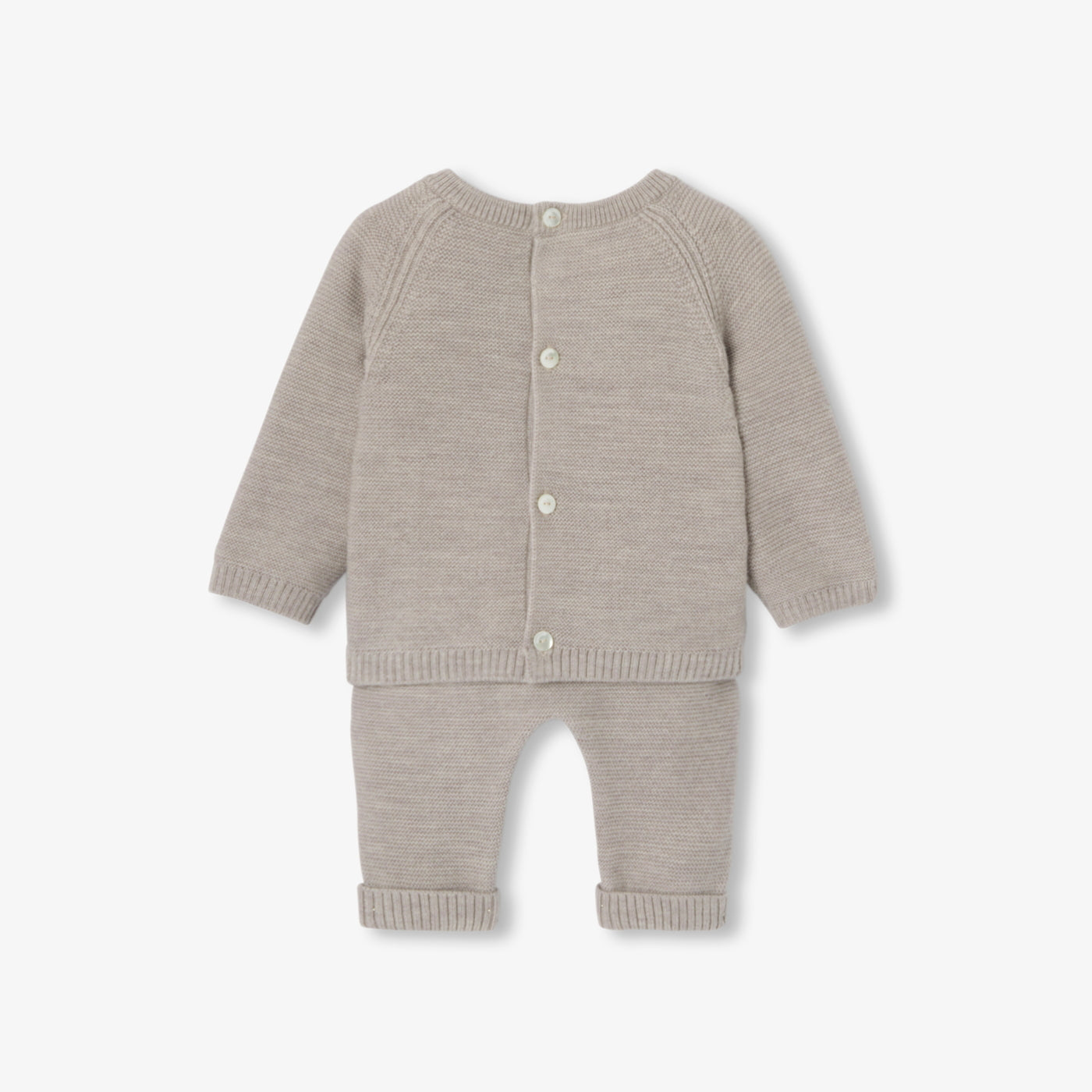 Baby boy garter stitch set