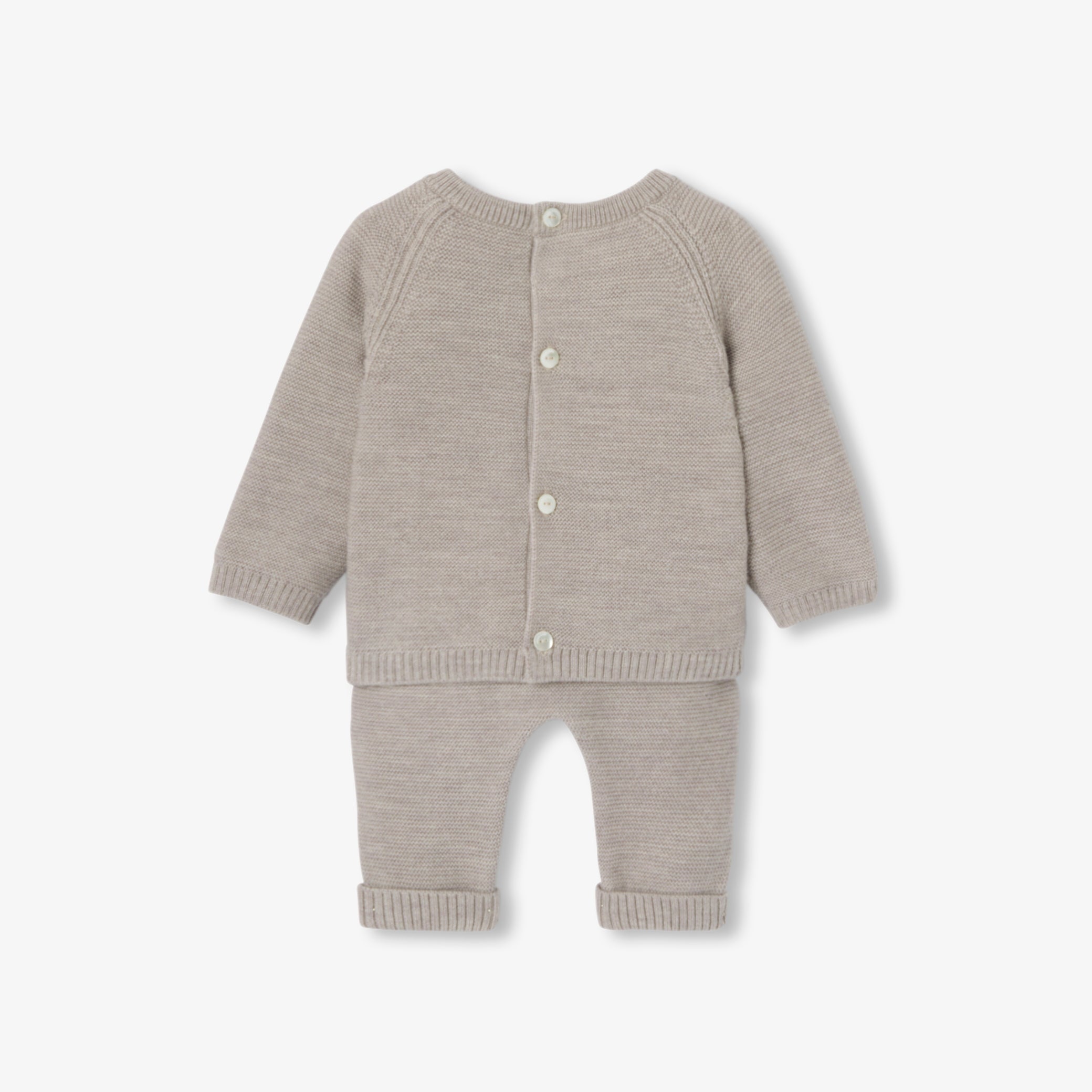 Baby boy garter stitch set