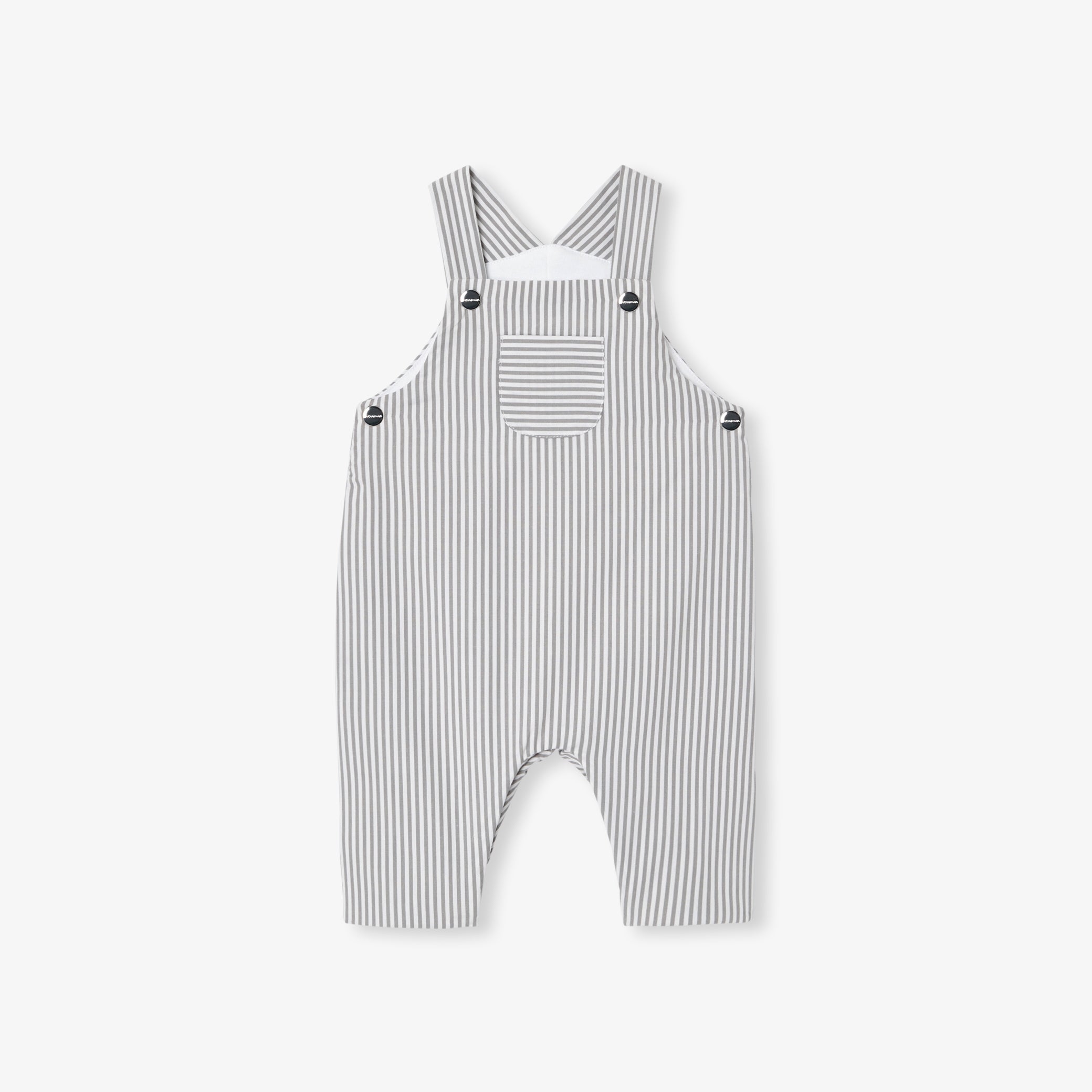 Baby boy dungarees in striped poplin