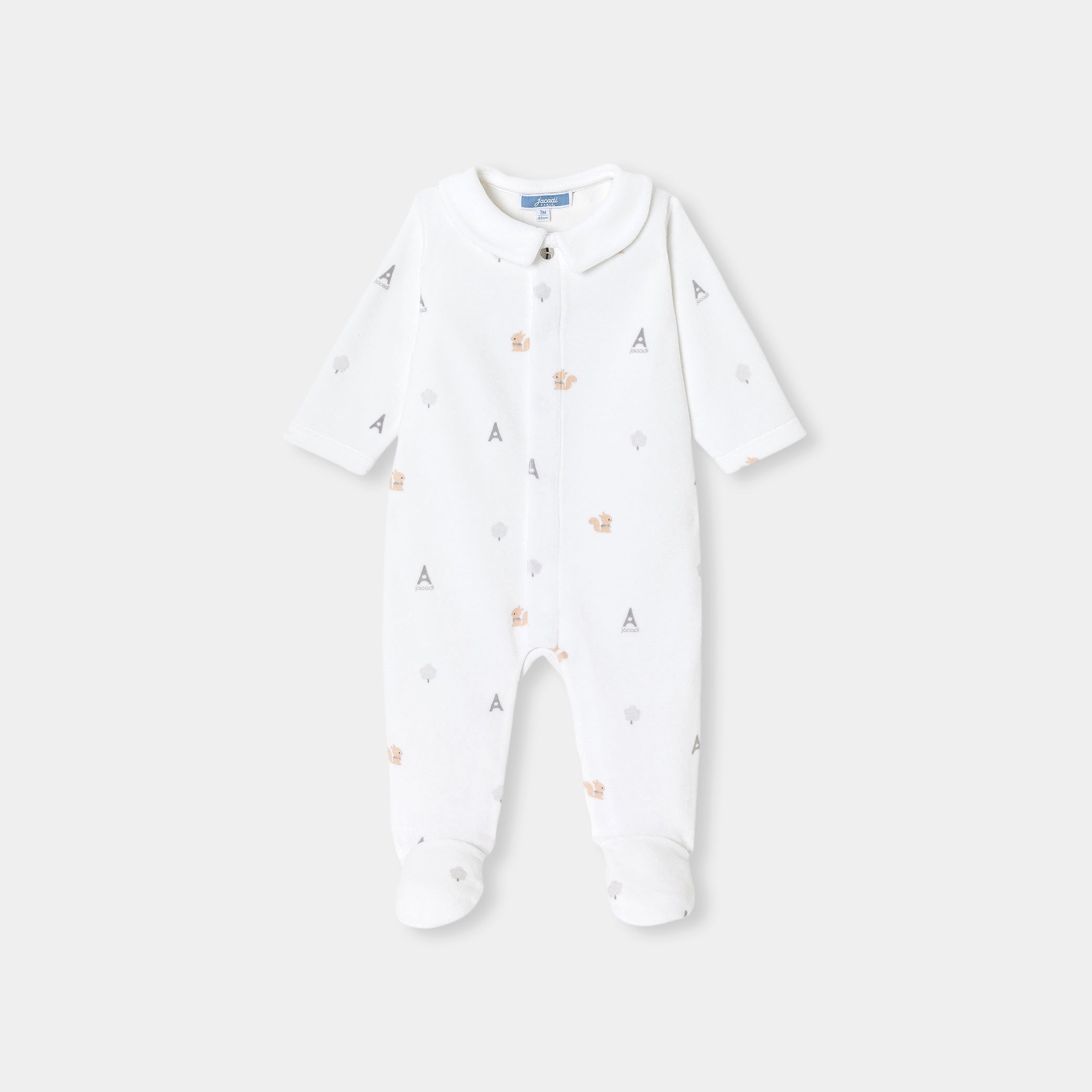 Baby boy pyjamas in printed velvet