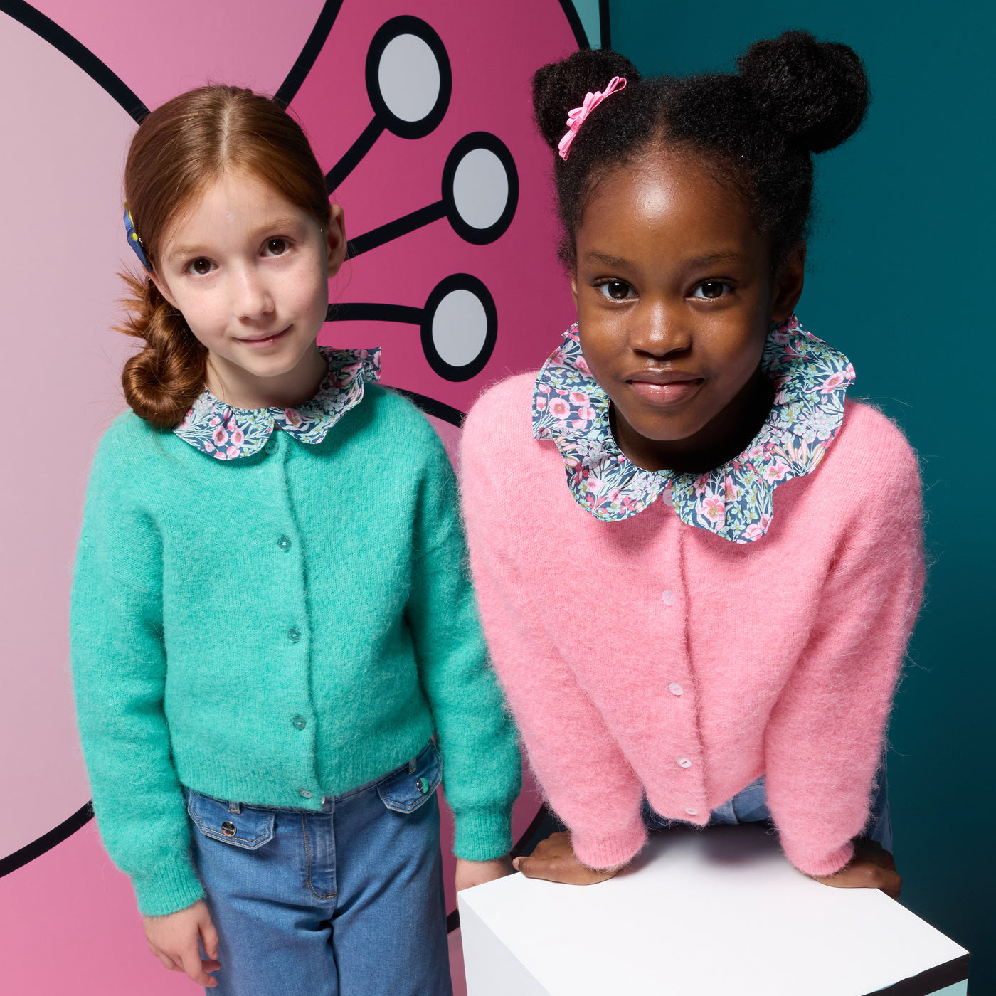 Girl wool and alpaca cardigan