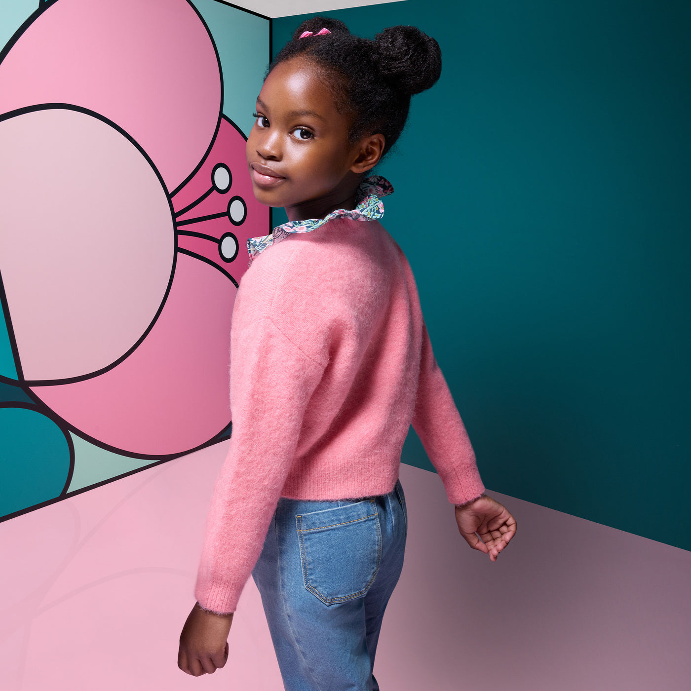 Girl wool and alpaca cardigan