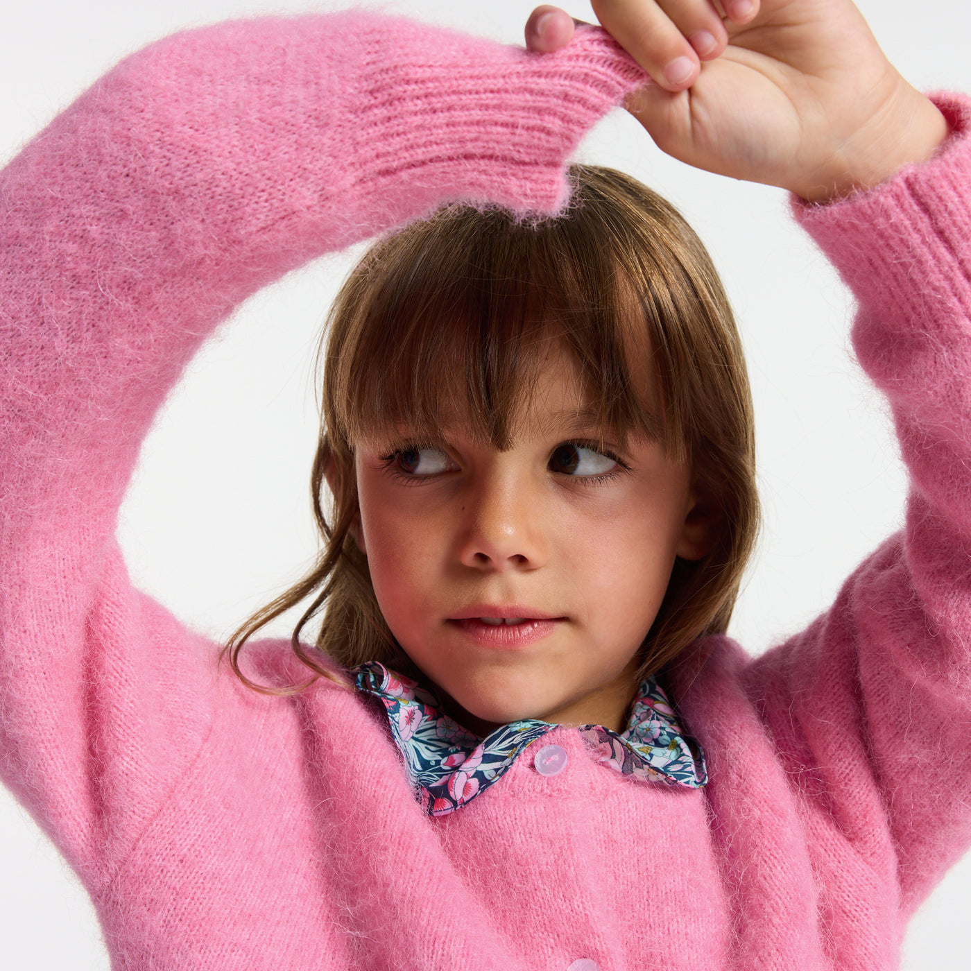 Girl wool and alpaca cardigan